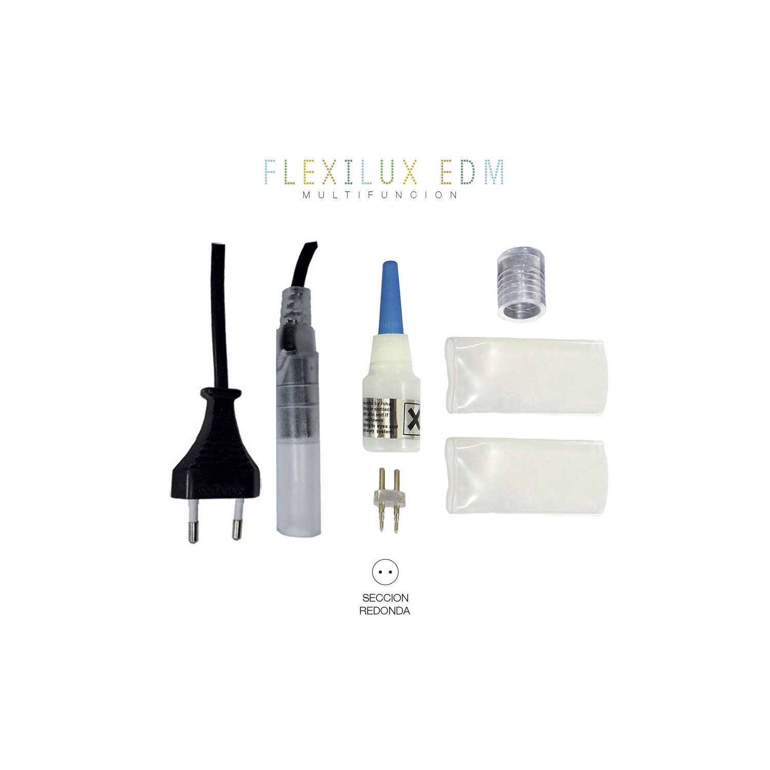 Alimentador-conector tubo flexilux 2 vias edm