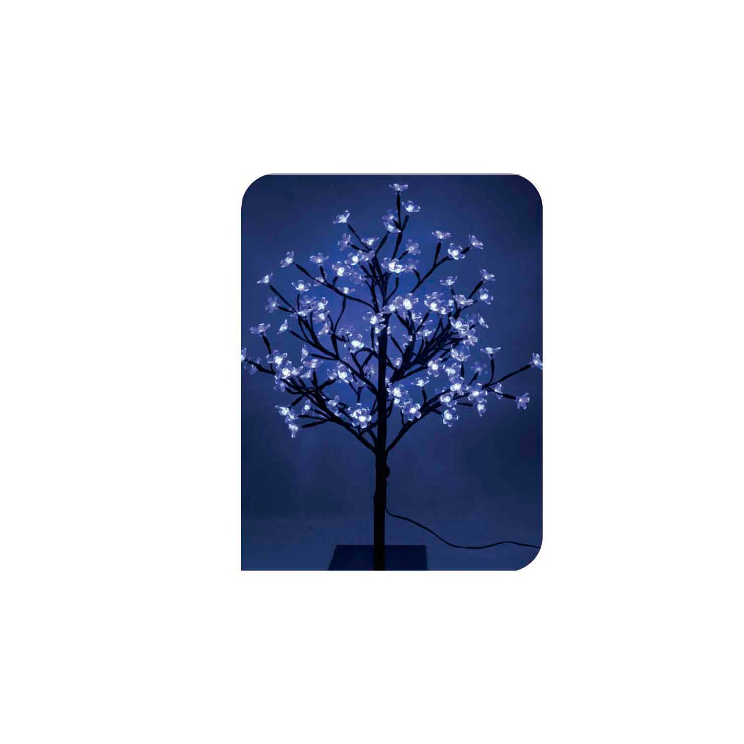 Arbol 3d sakura tronco recto 60cm 120 leds azul ip44 edm