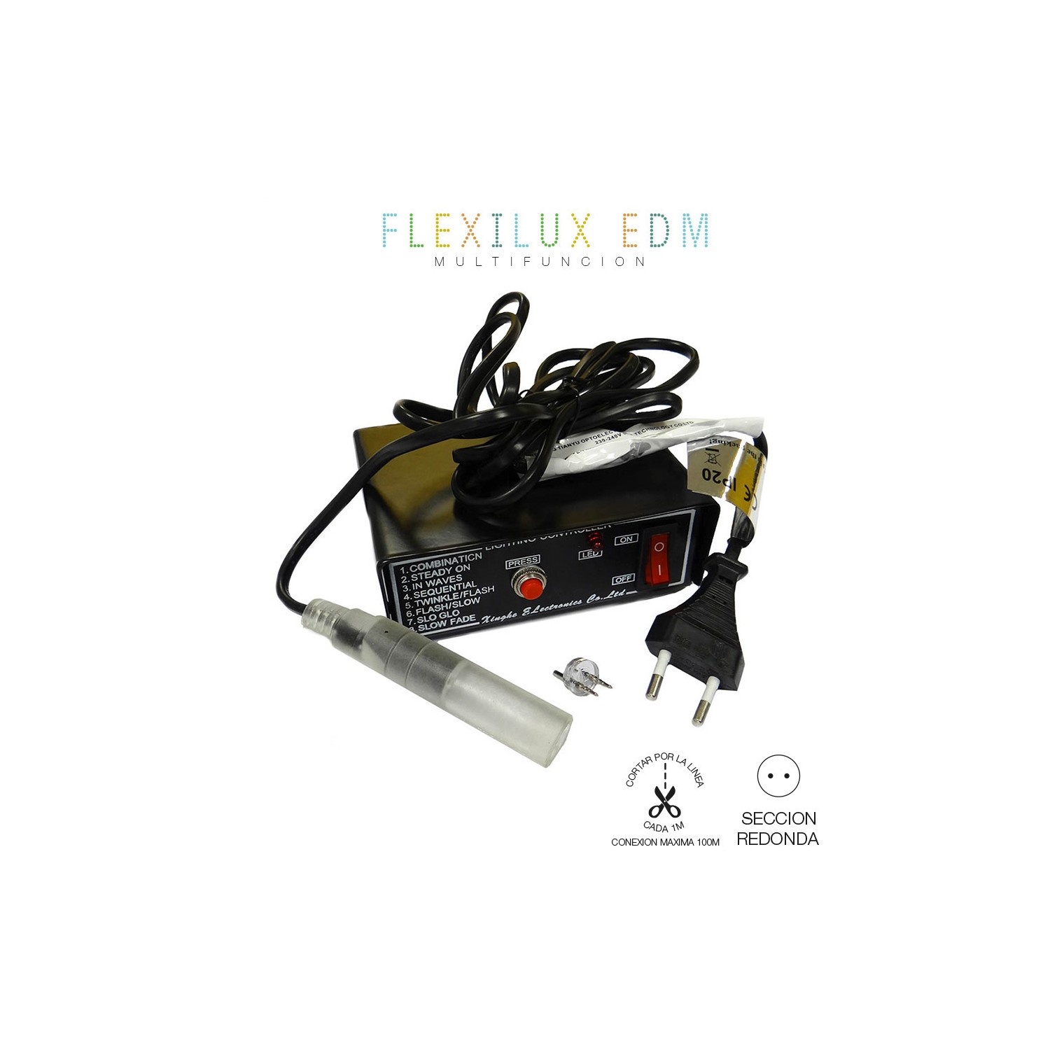 Programador tubo flexilux 100m 2 vias (ip44 interior-exterior) edm