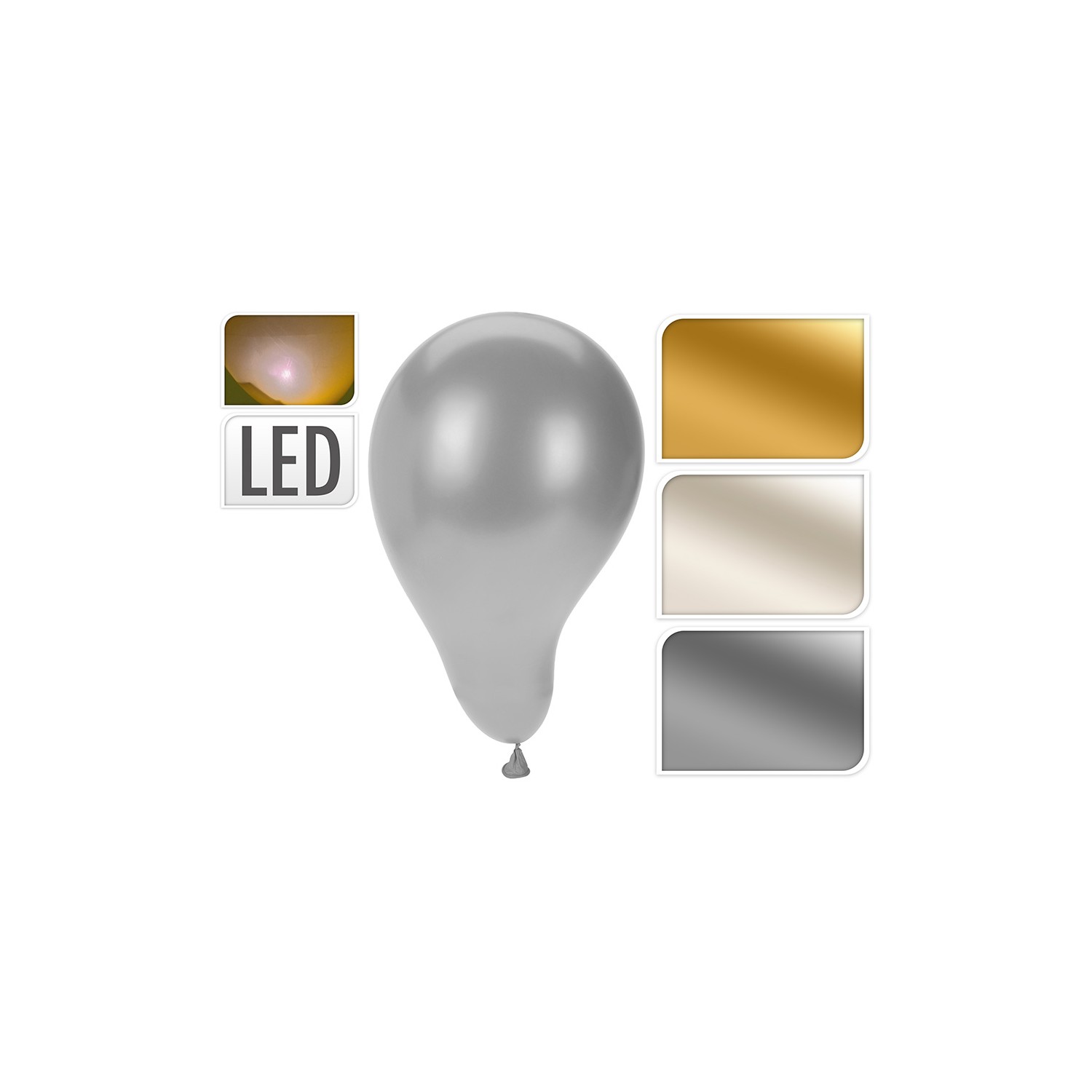 Globo con luces led pack 3 unidades