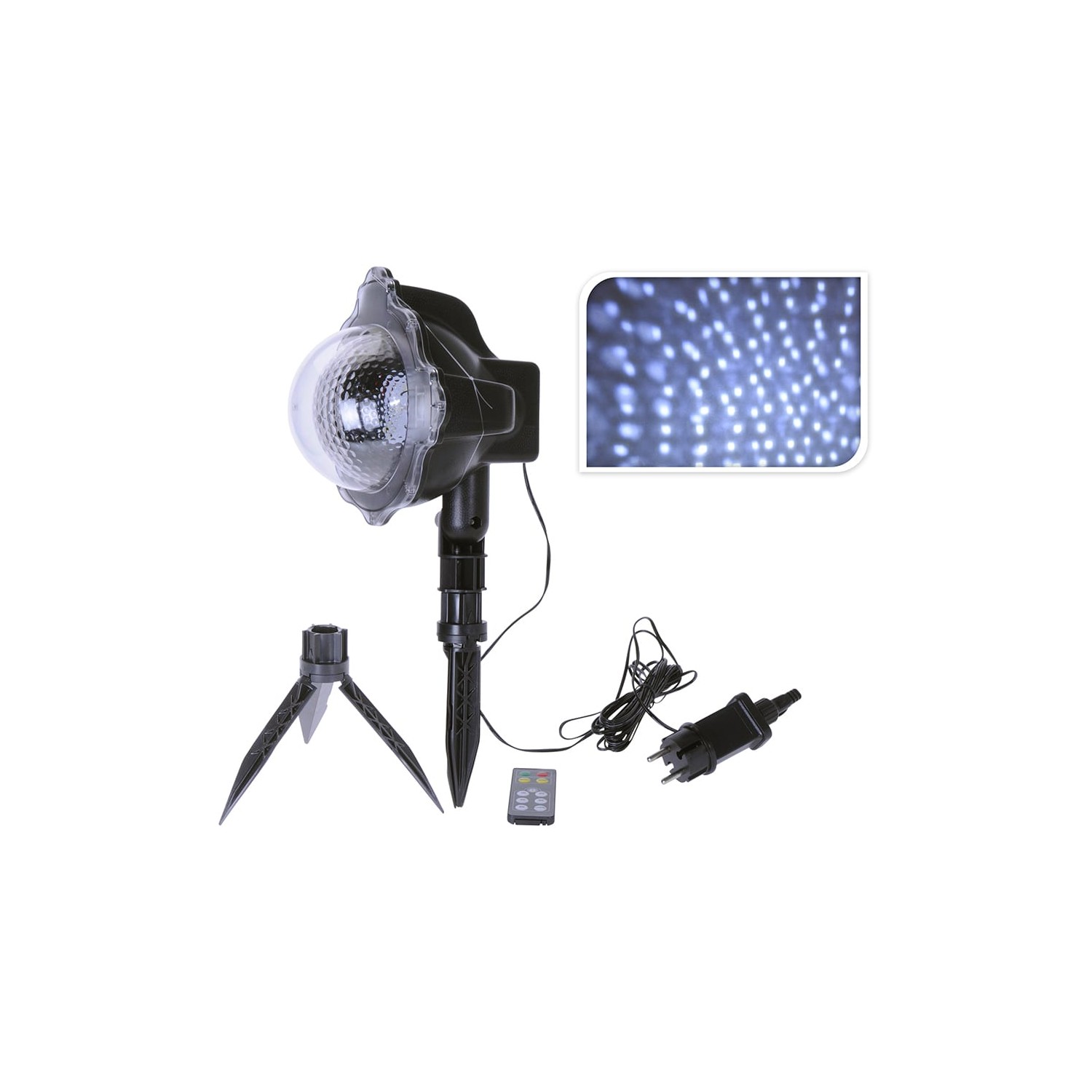 Proyector led efecto caida nieve 17x17x39cm