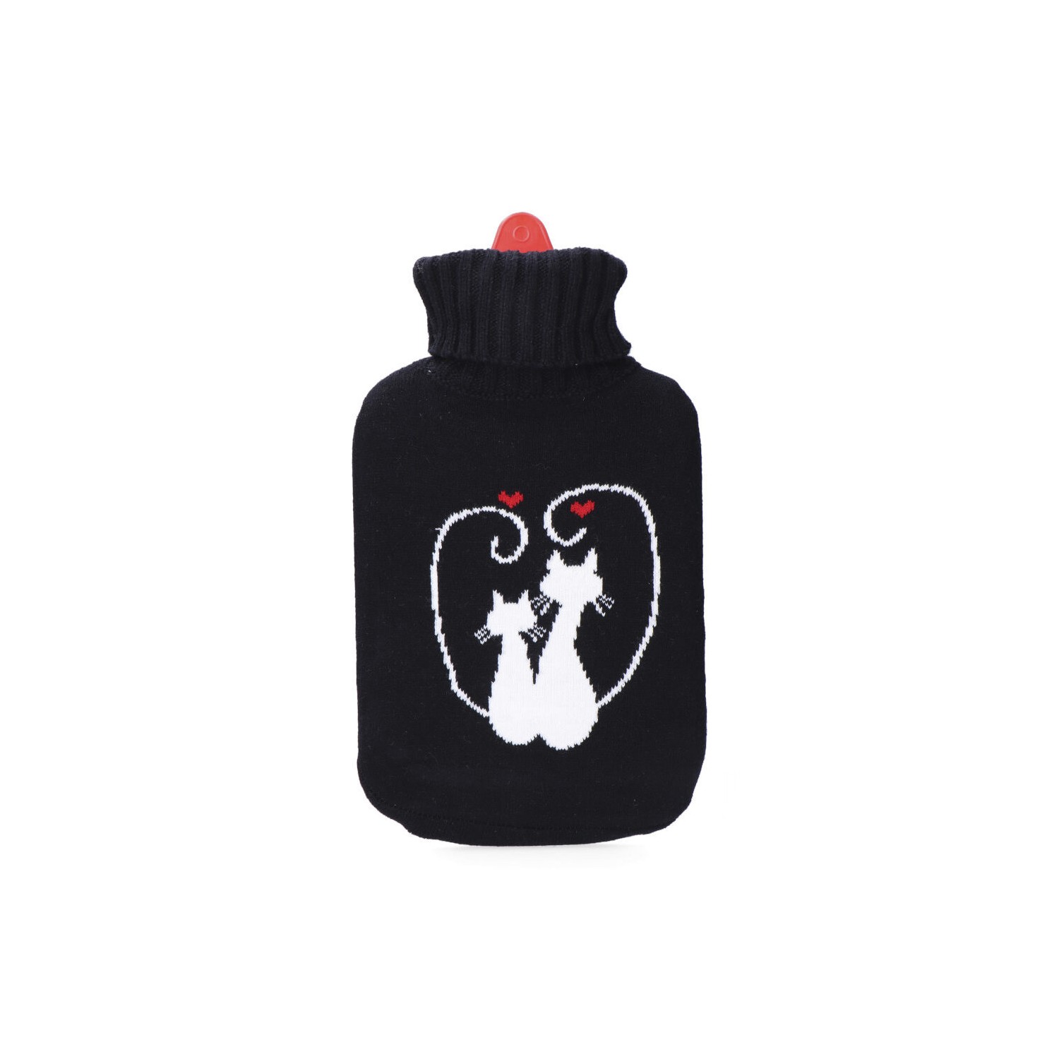 Bolsa de agua caliente negra. modelo gatos enamorados 2 l edm