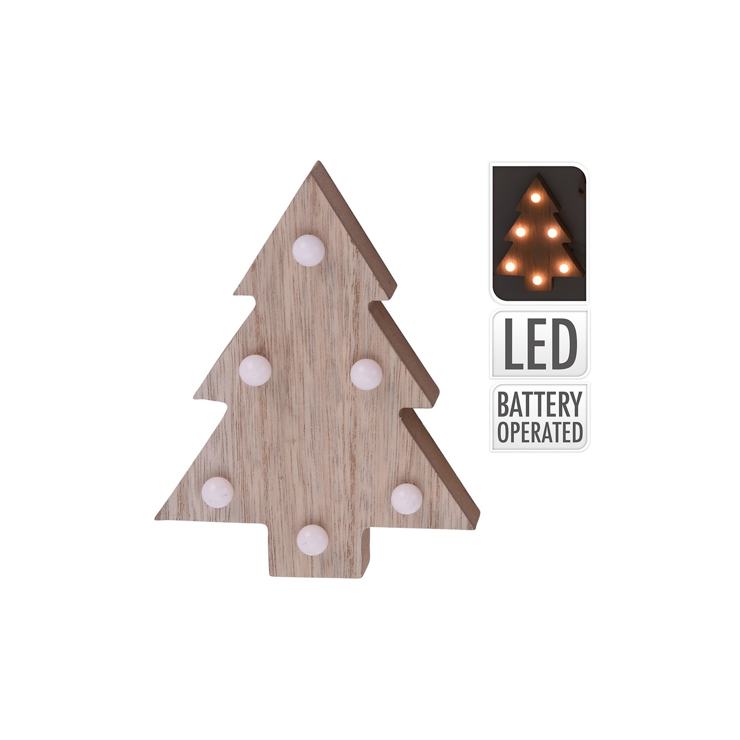 Figura de madera decorativa motivos navidad con led 10x3x13cm colores / modelos surtidos