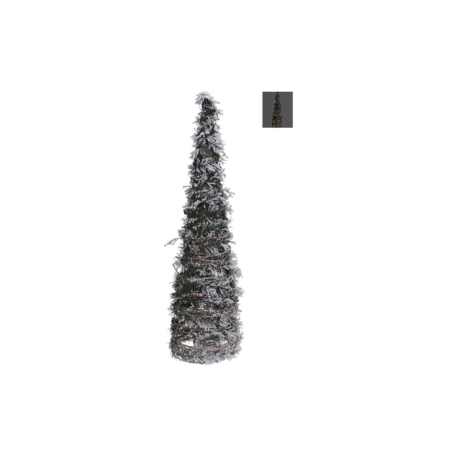 Abeto de navidad de rattan con 40 leds 80cm