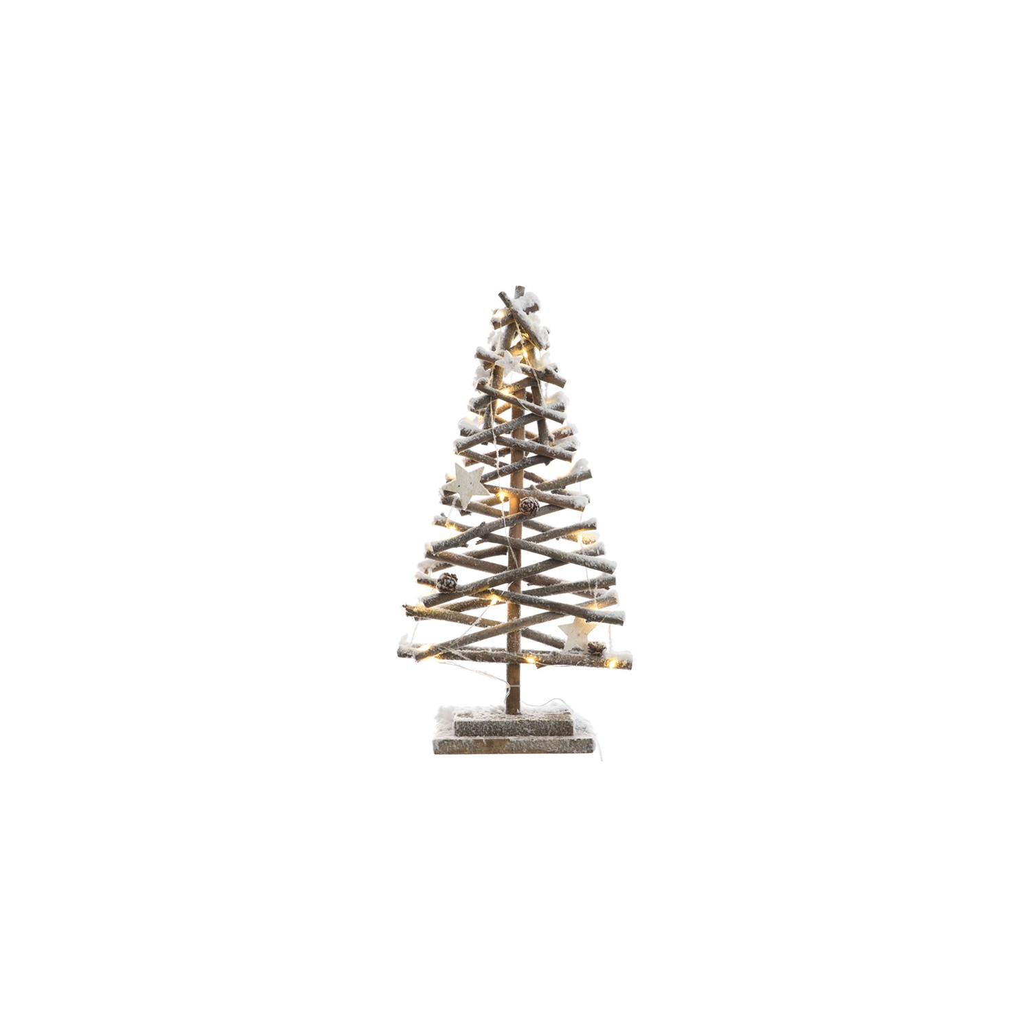 Arbol de rattan micro led efecto nevado 25x12x50cm