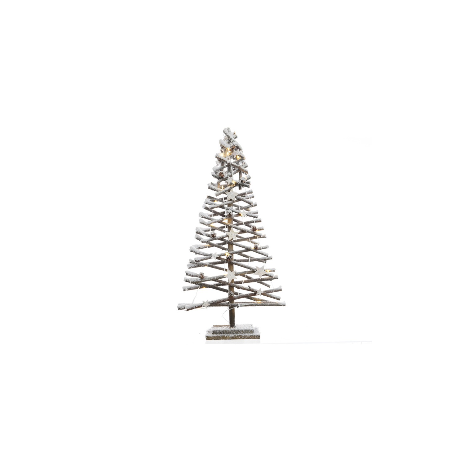 Arbol de rattan micro led efecto nevado 80cm