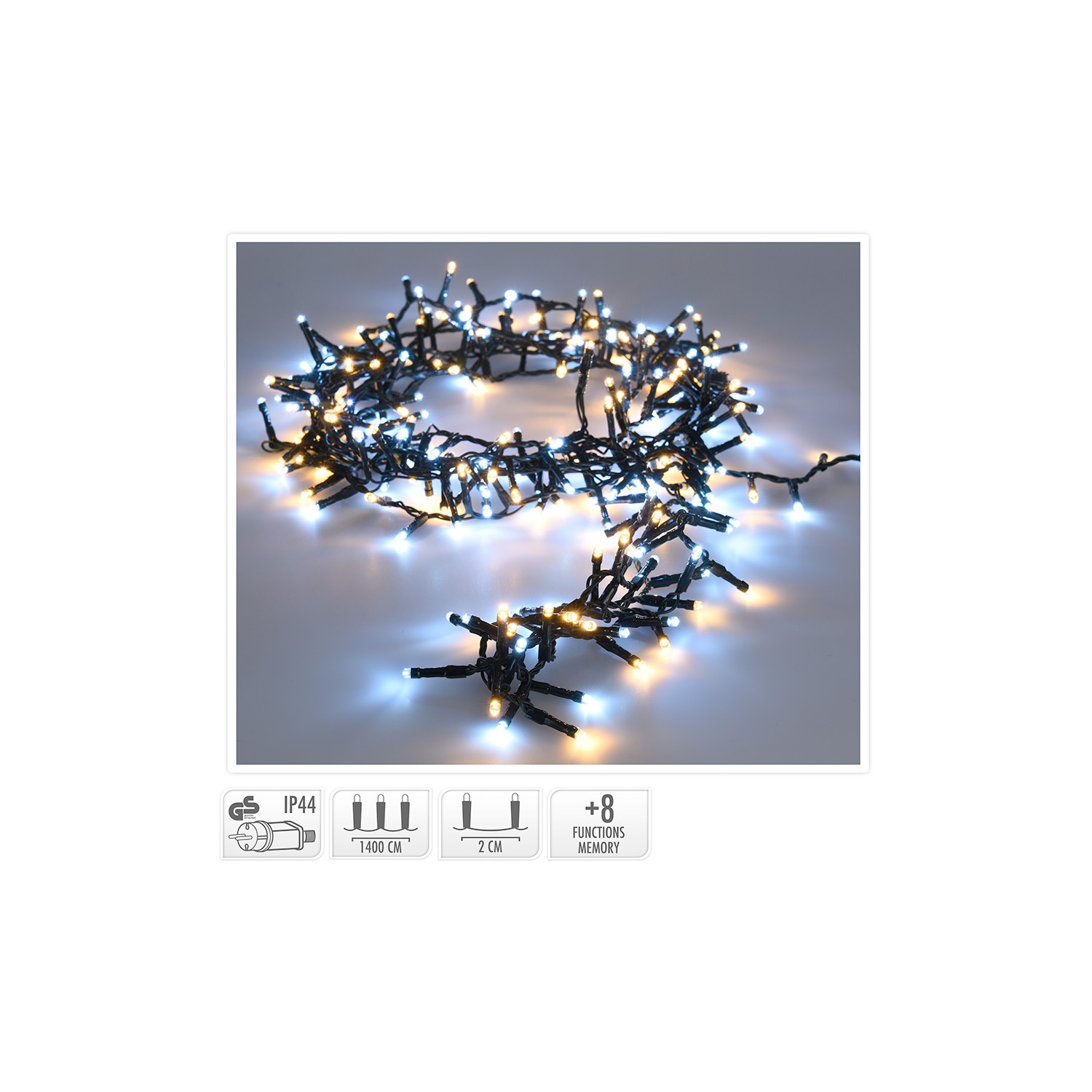 Guirnalda snake 700 leds luz fria y calida 17m