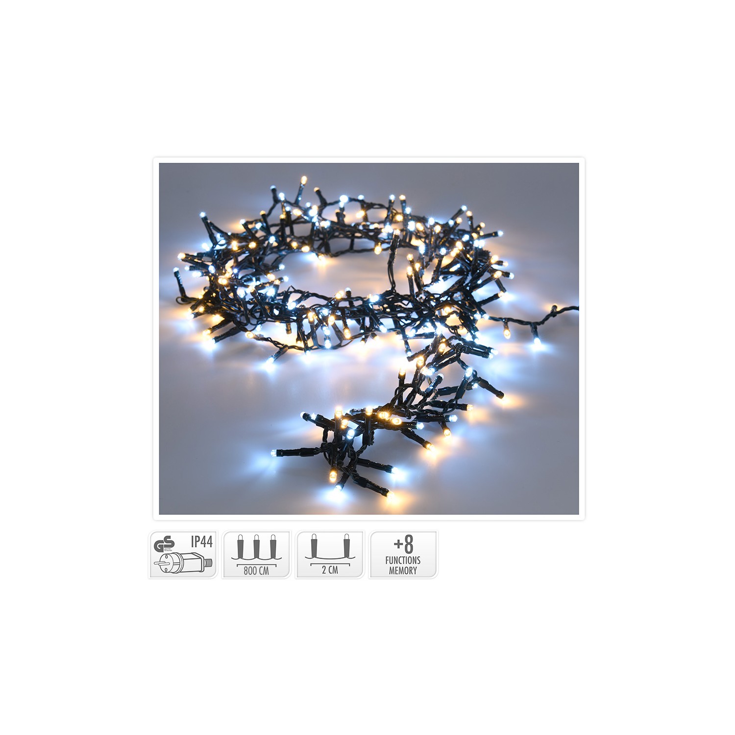 Guirnalda snake 400 leds 11m luz fria y calida