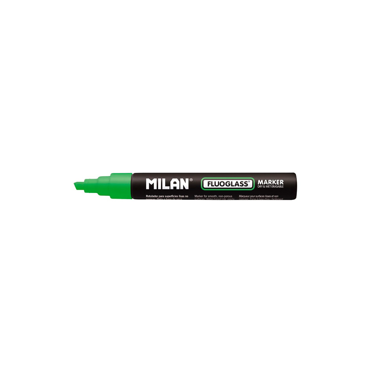 Blister con rotulador verde fluoglass 2 - 4mm milan