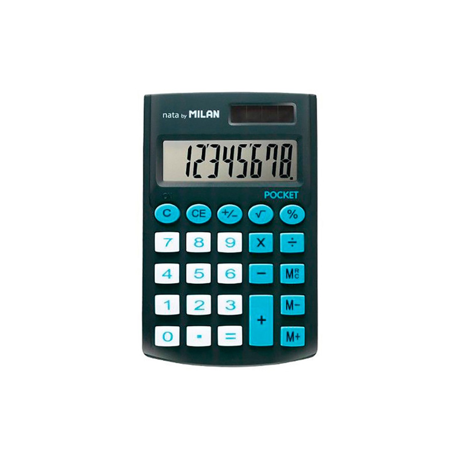 Blister calculadora pocket negra 8 digitos con funda milan