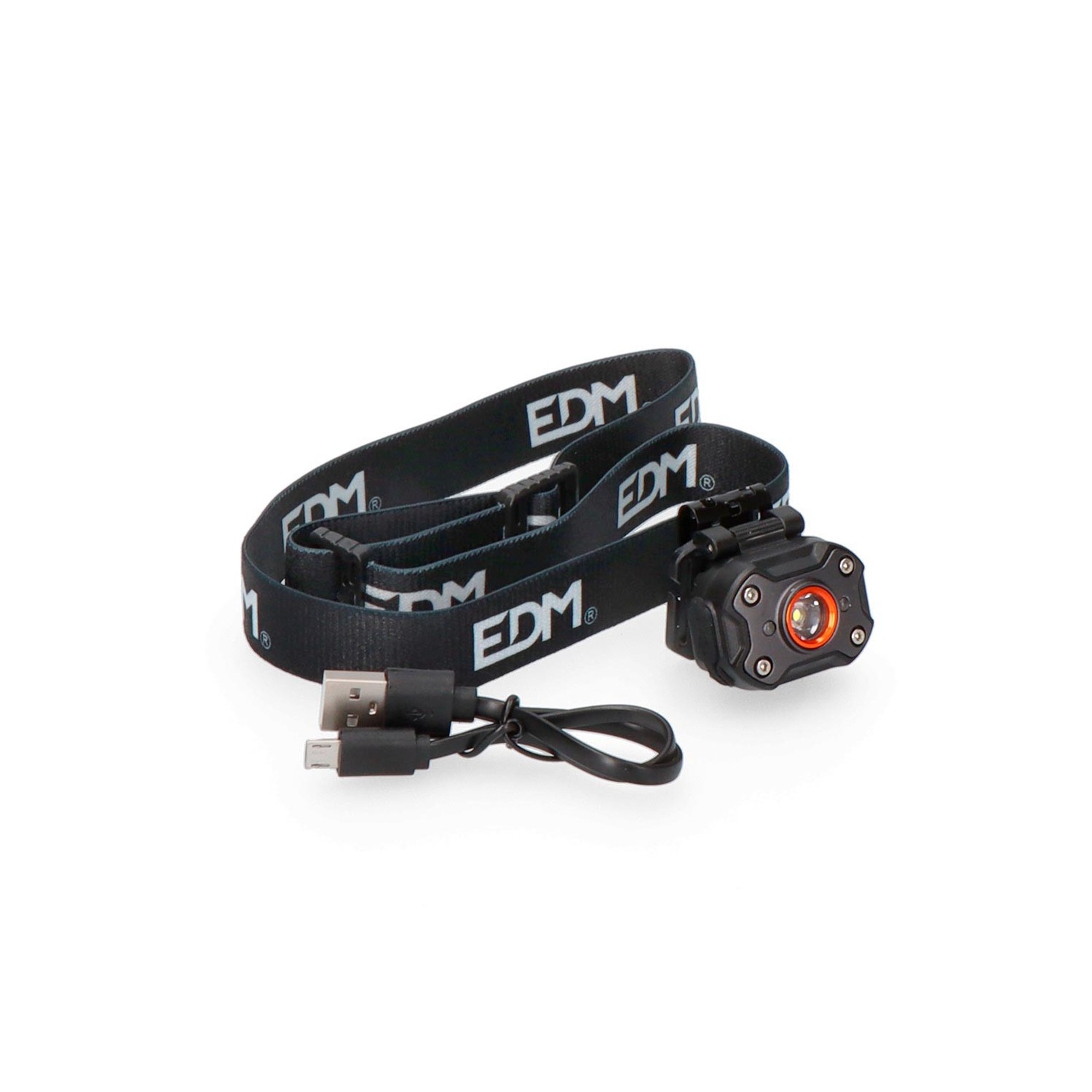 Mini linterna frontal 1 led 8w 400lm recargable edm