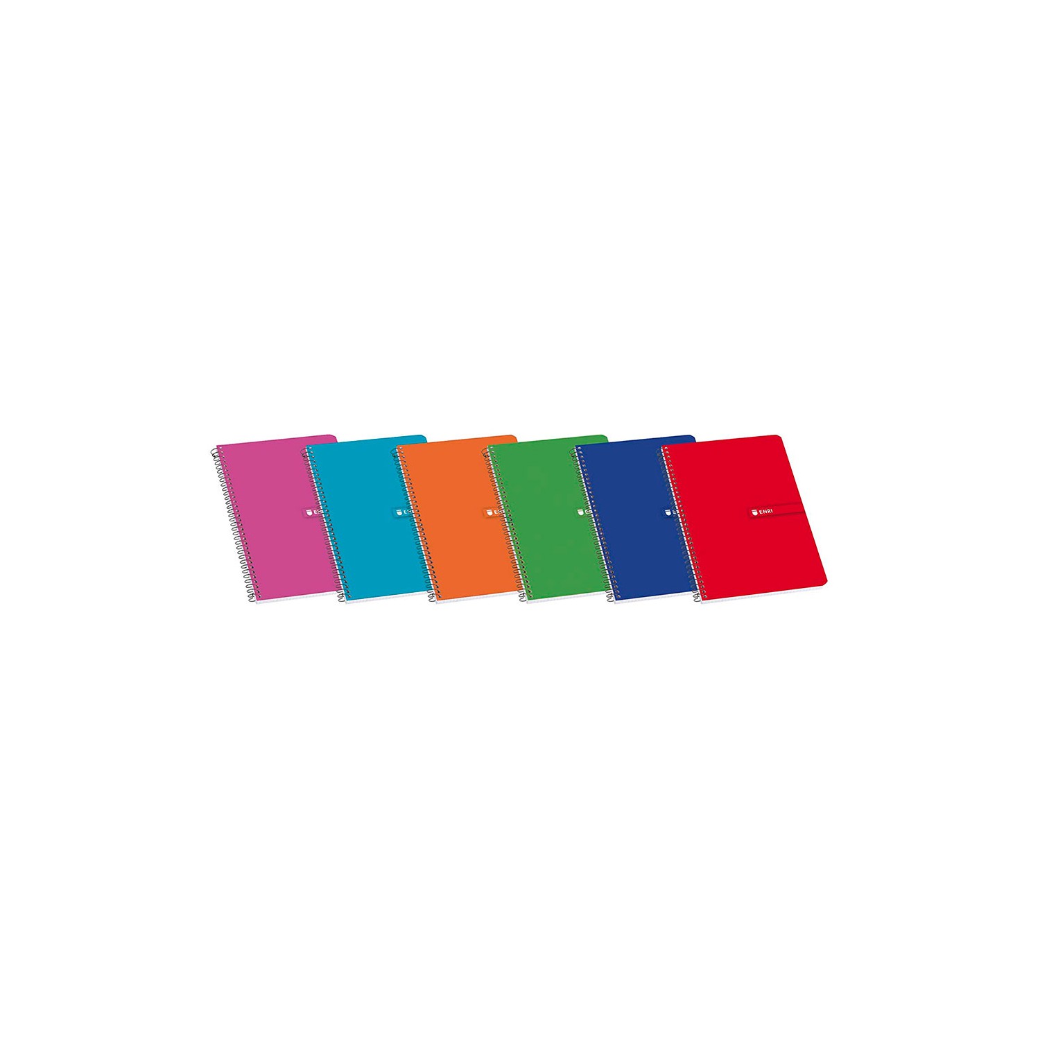 Cuaderno de tapa blanda enri espiral din a5 cuadriculado colores surtidos