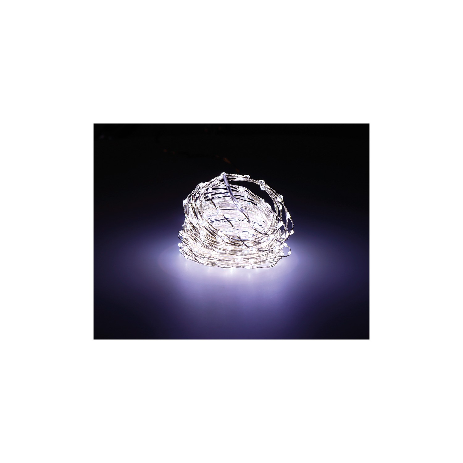 Guirnalda micro led extra dense luz fria parpadeante 14m 567 leds cable plata