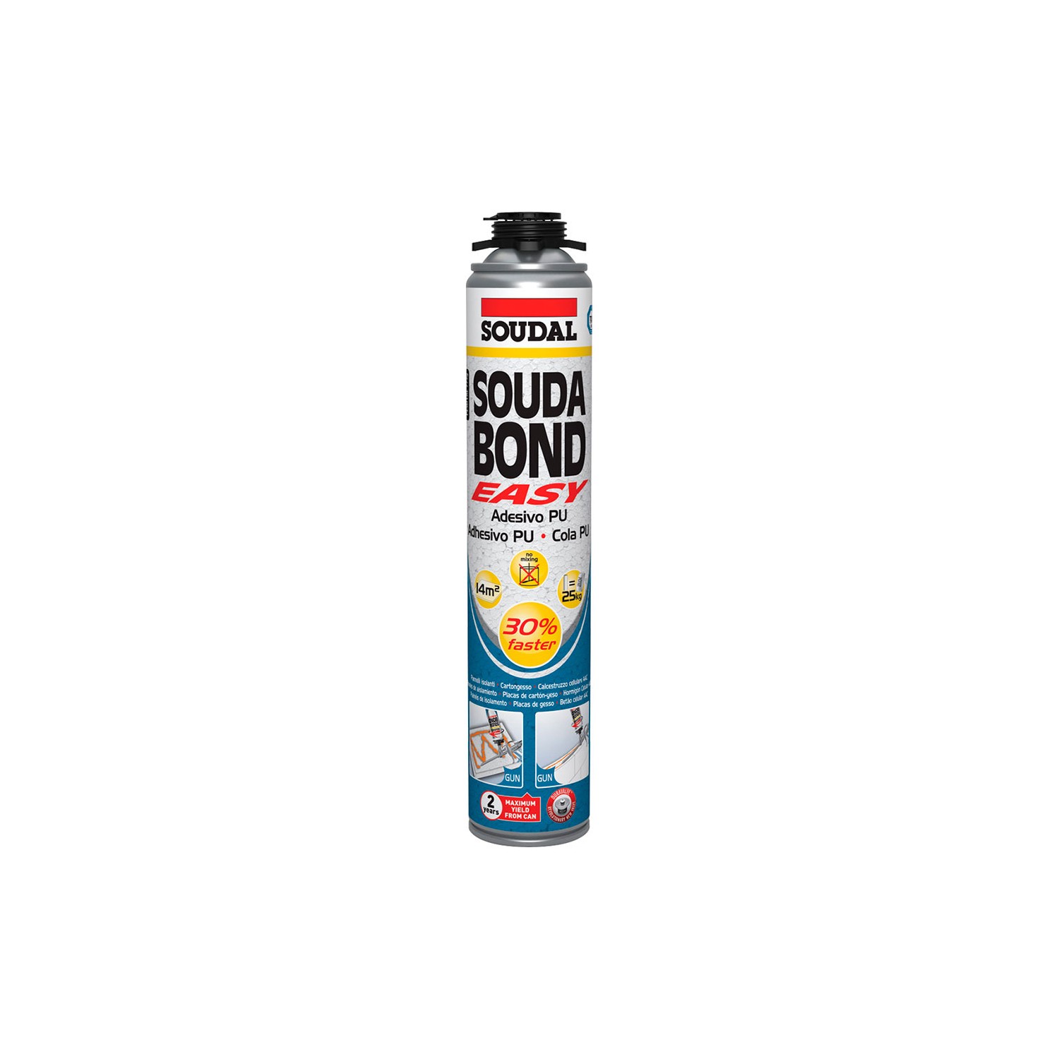 Espuma adhesiva soudabond easy pistola 750ml soudal