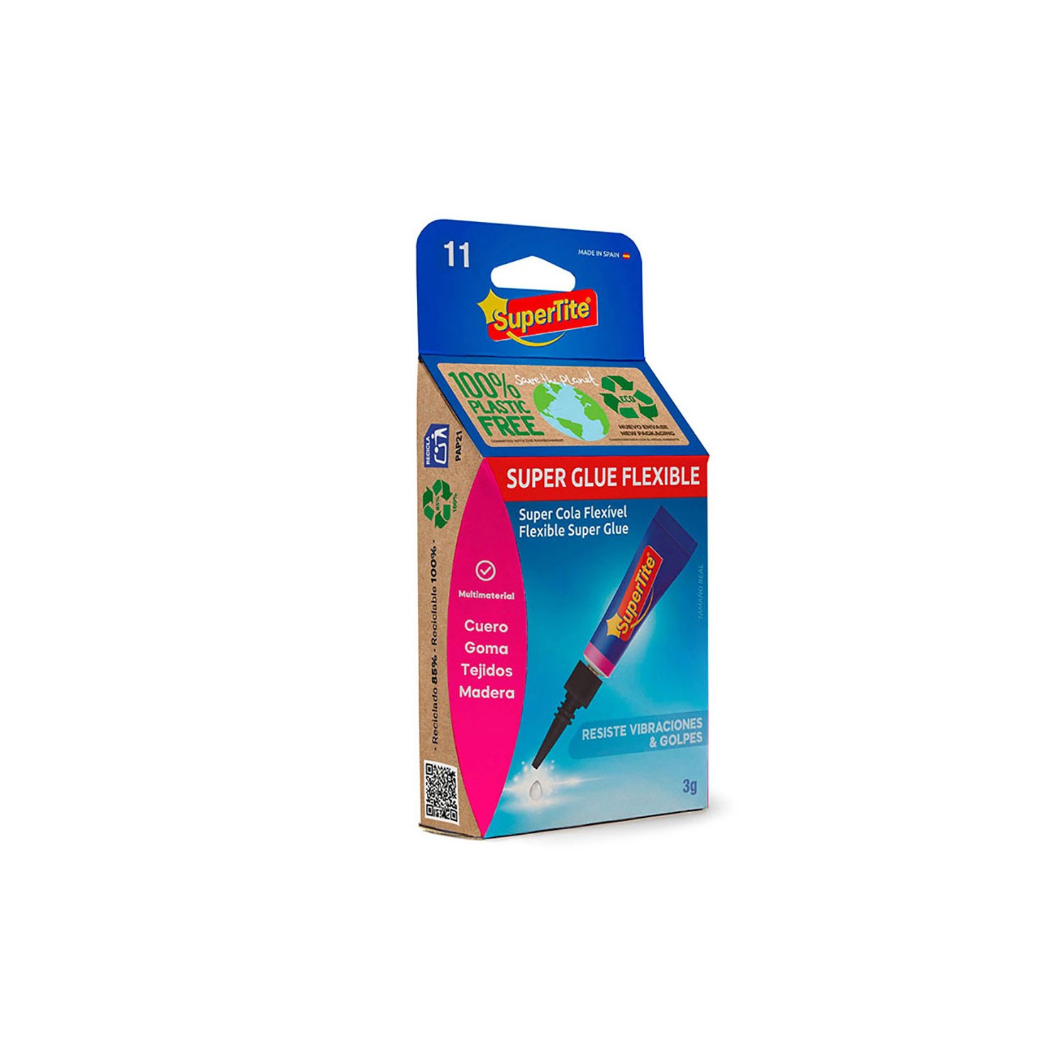 Adhesivo gel flexible,blister 3g 2411 supertite