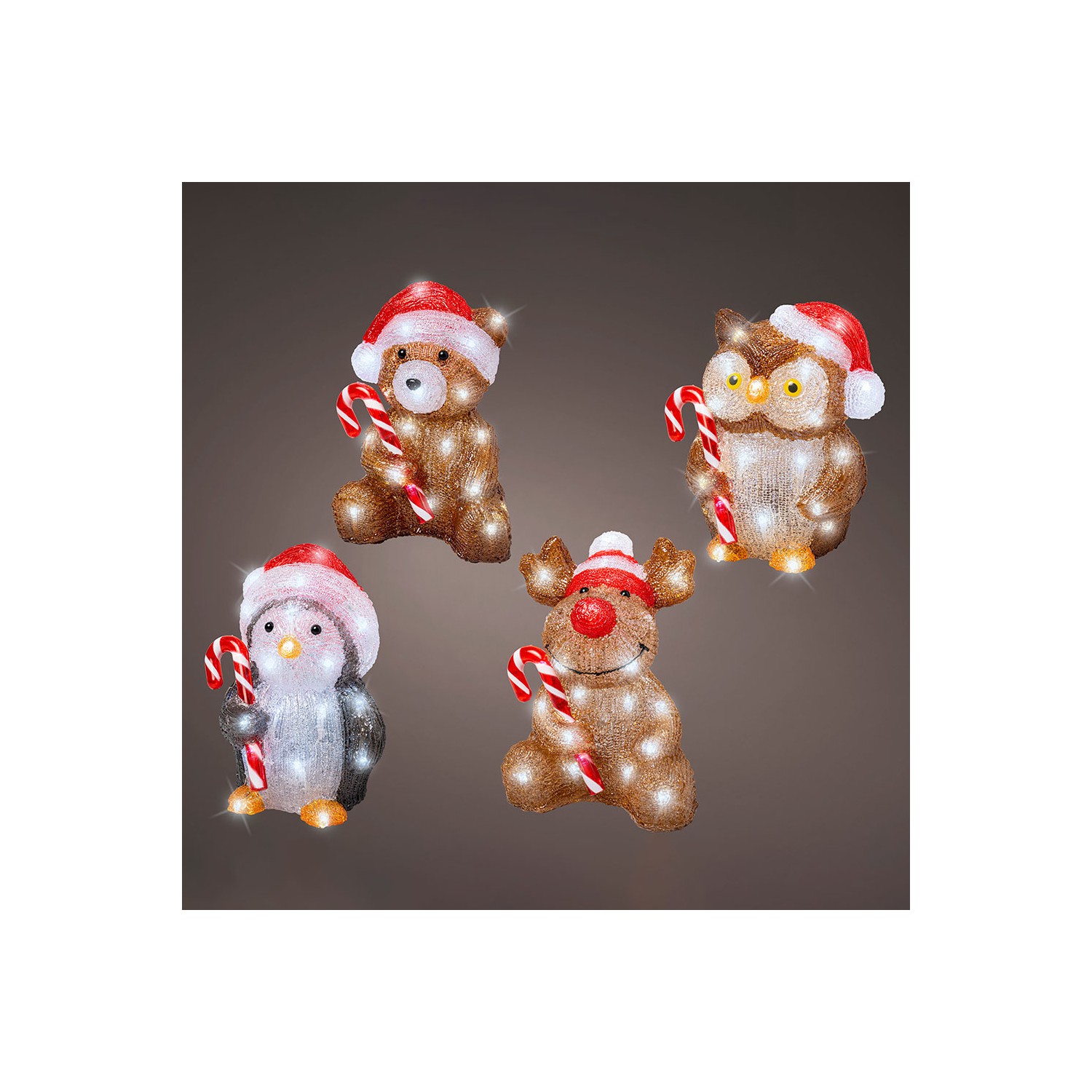 Muñecos navideños con led para exterior a pilas modelos surtidos 491338