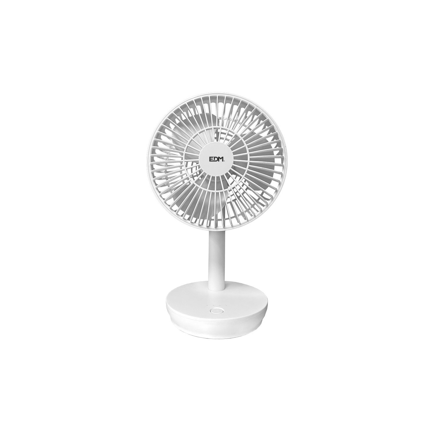 Ventilador de sobremesa recargable blanco potencia: 4w aspas: ø17cm 16,5x18,5cm edm