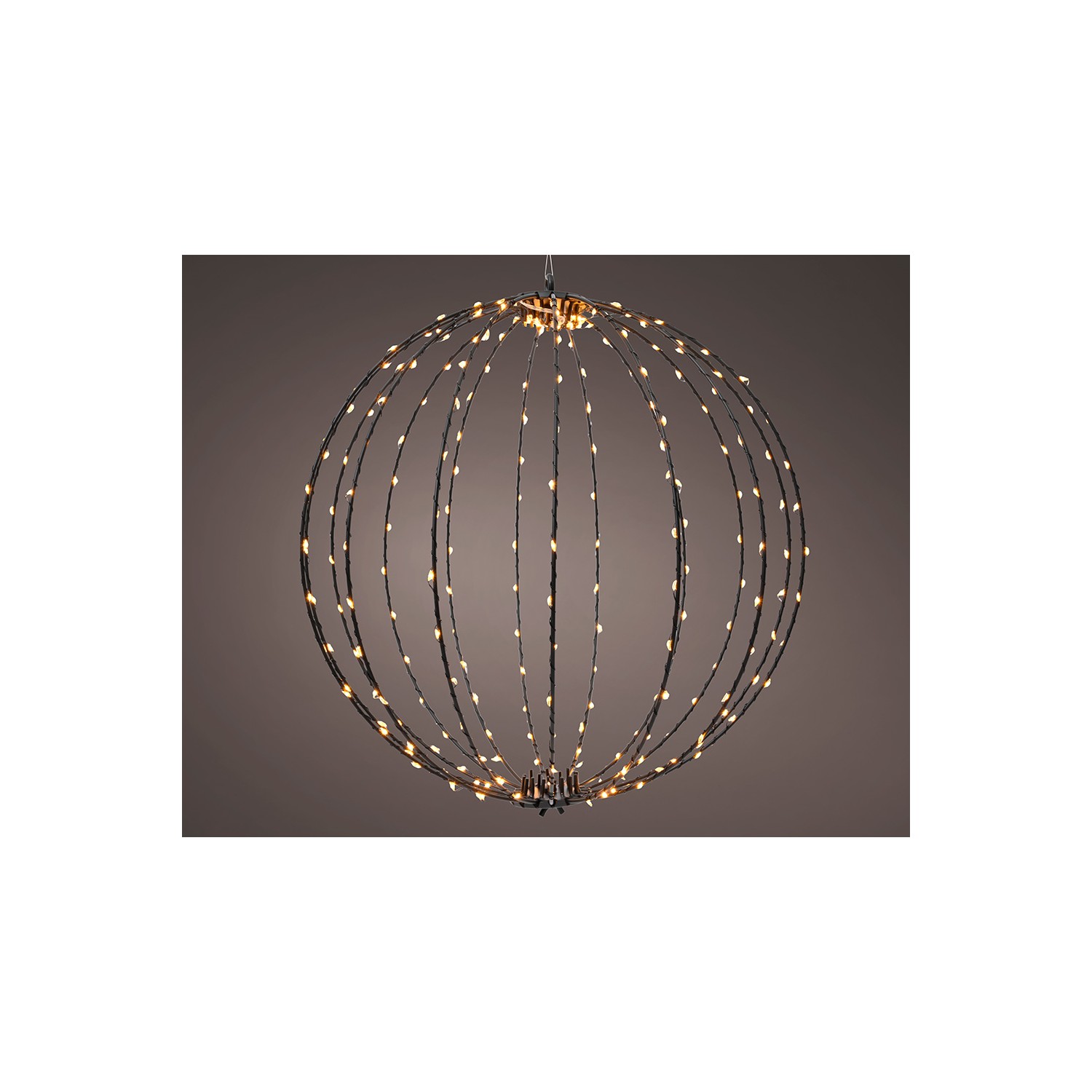 Adorno led colgante bola, de marco metalico negro, ø38cm. lumineo