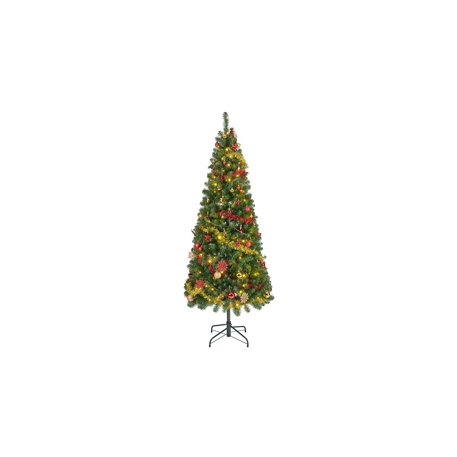 Arbol de navidad tipo pino plegable con microled parpadeantes, ø64x150cm. everlands