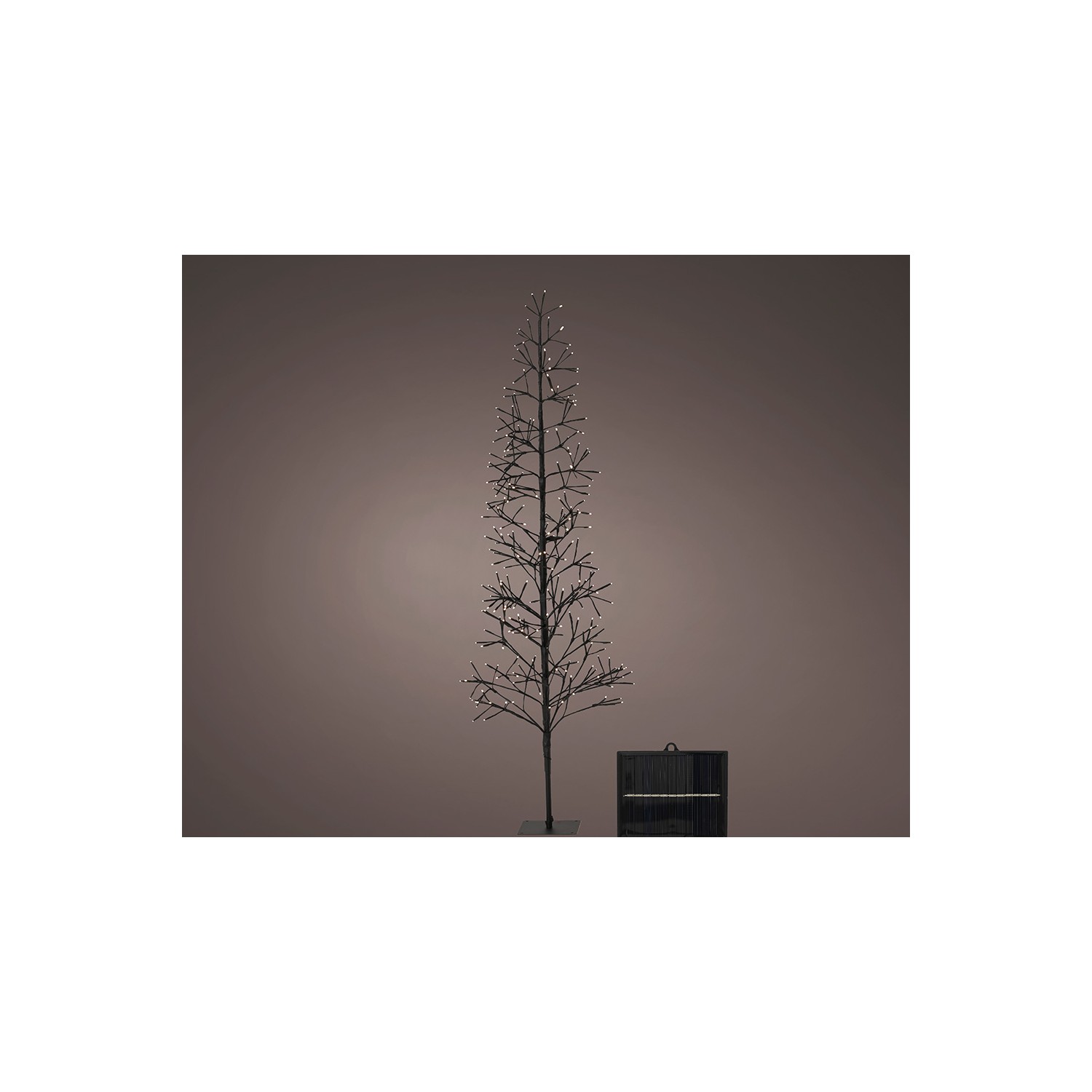 Arbol microled solar, luz parpadeante, 192 led, blanco calido. lumineo