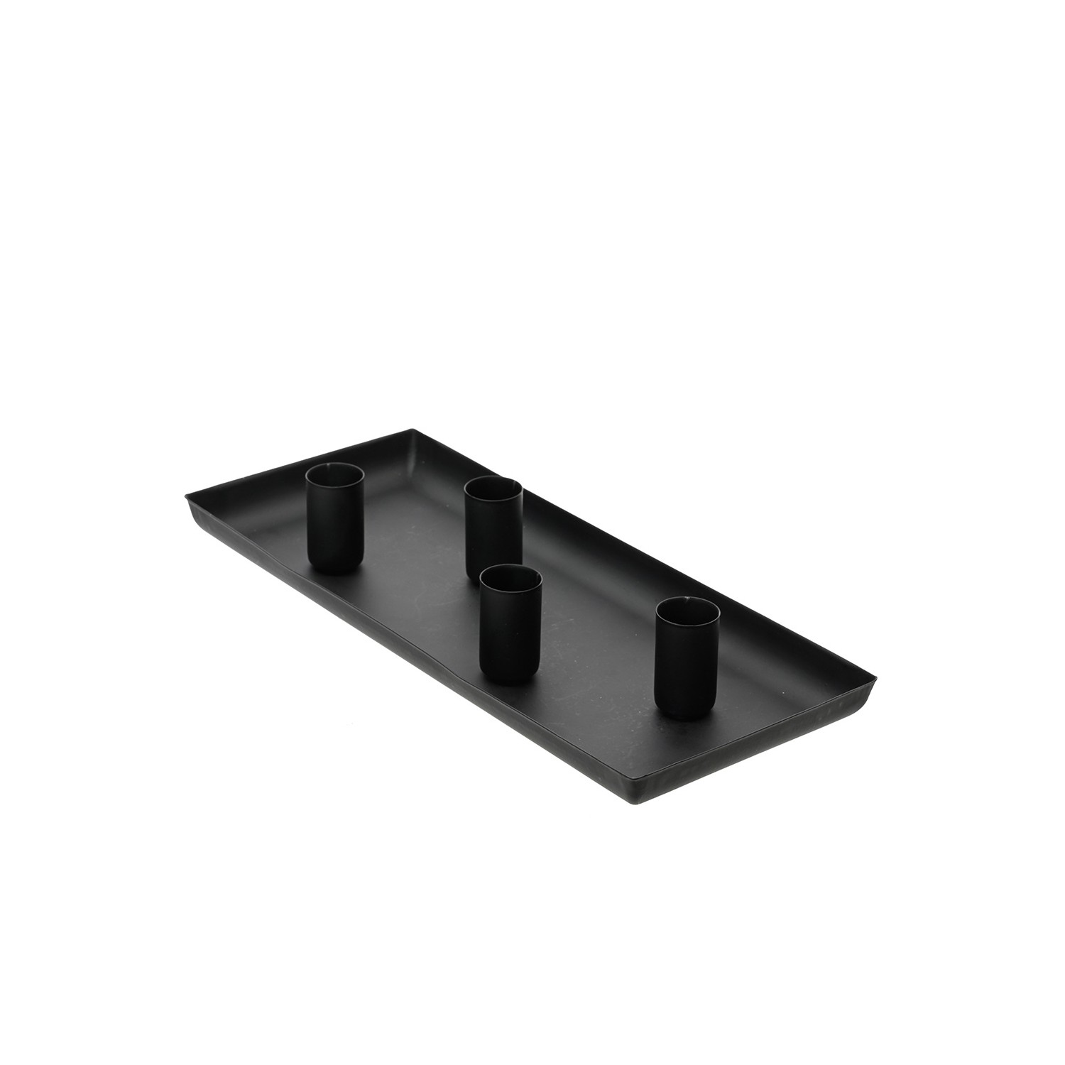 Candelero rectangular de hierro negro. basics