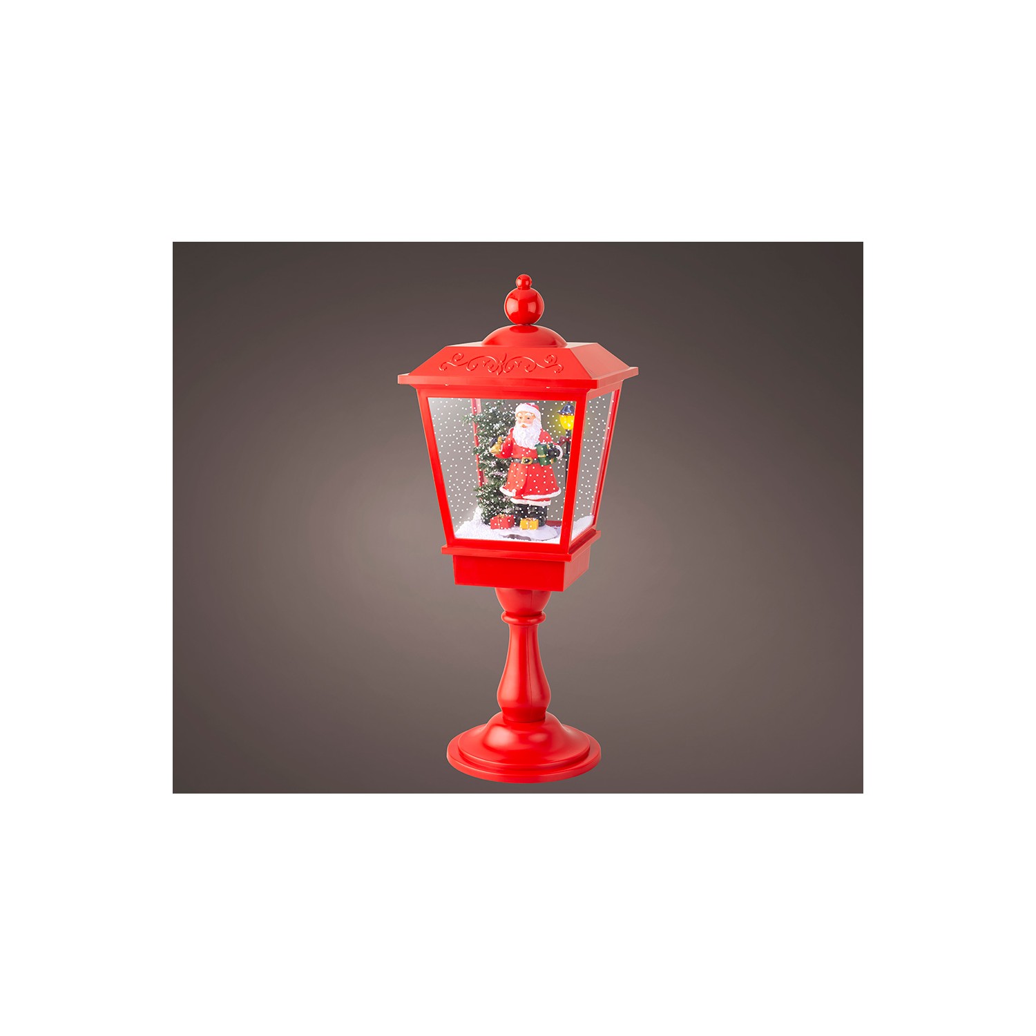 Farol papa noel con movimiento y música, luz fija, 33 leds, blanco frio. lumineo