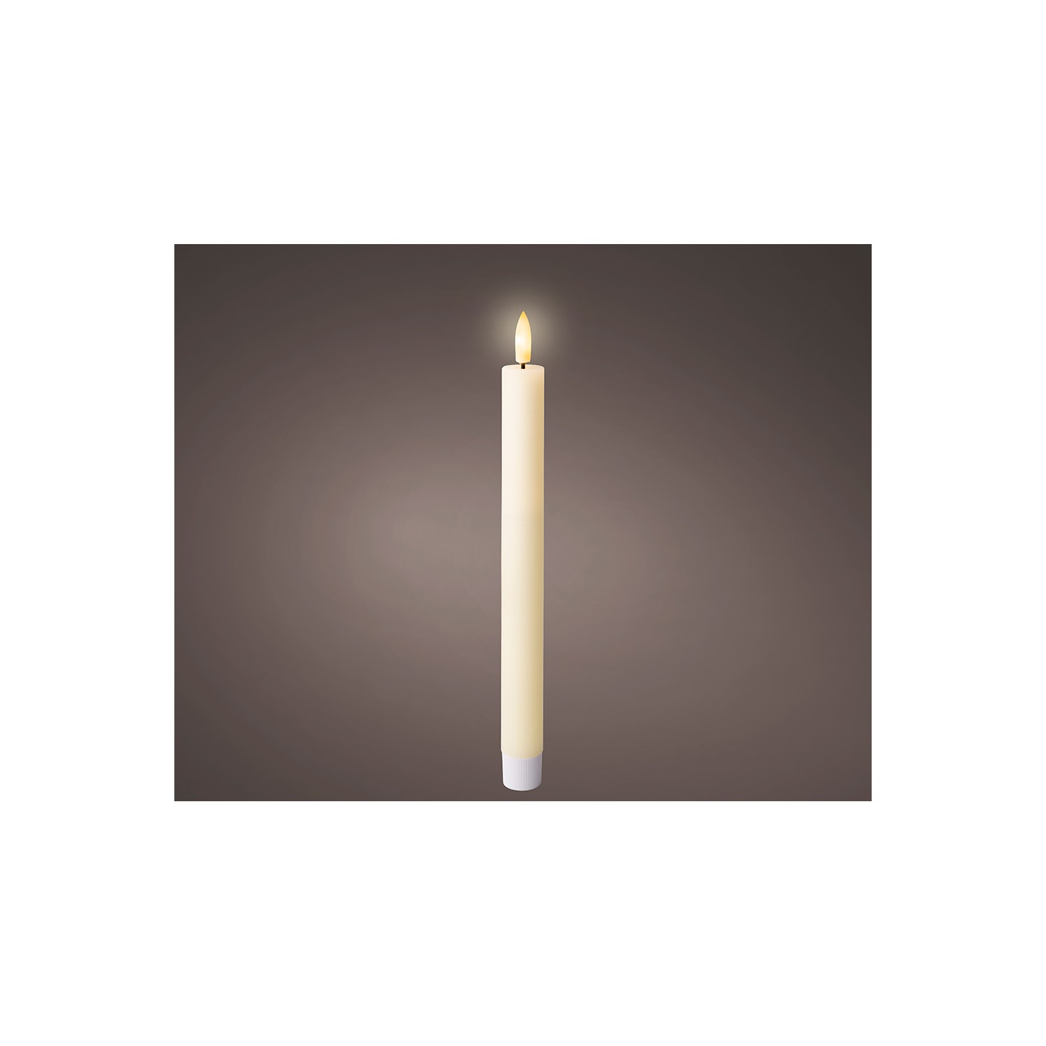 Pack de 2 unidades de velas leds de color beige, rustica, ø2,2x24,5cm. lumineo