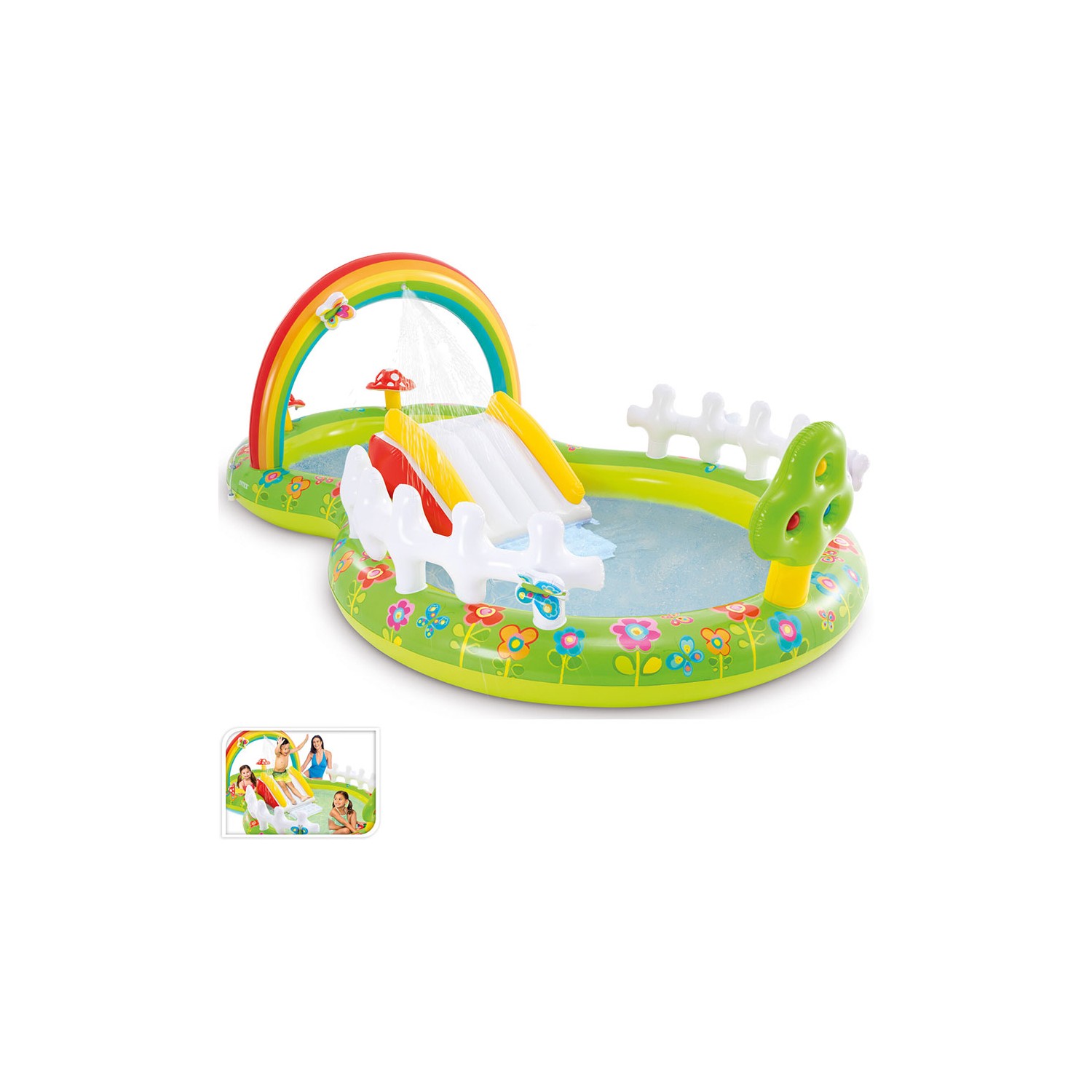 Piscina hinchable infantil con tobogán 290x180x104cm