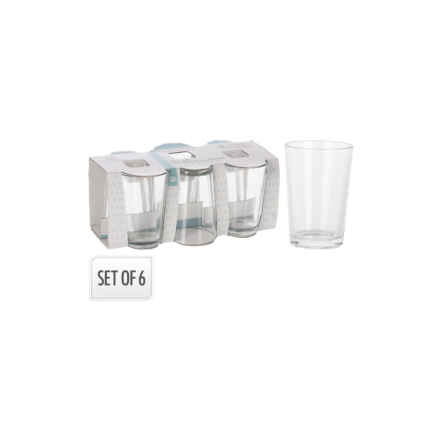 Set de 6 vasos de cristal 200ml