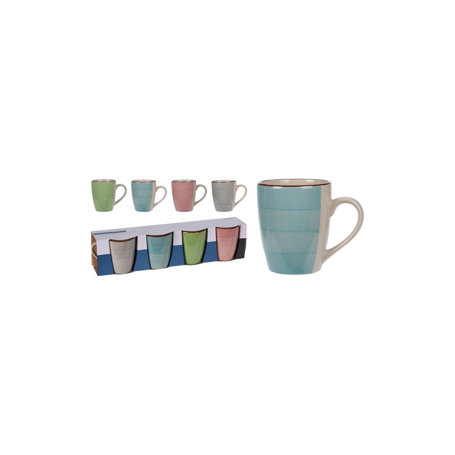 Set de 4 tazas de colores diferentes. colores / modelos surtidos