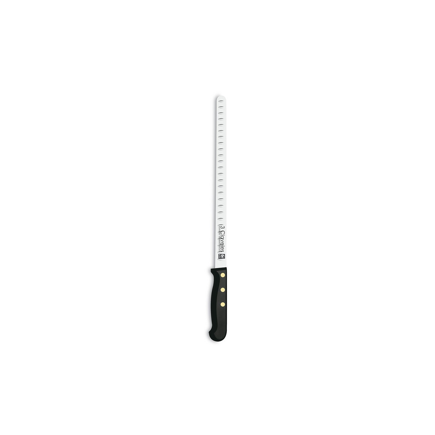 Cuchillo jamonero alveolado pom 29 cm. - 11,5" d 3 claveles