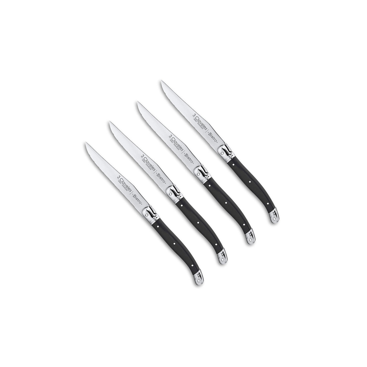 Set 4 cuchillos chuleteros bistro 11.5 cm - 4.5" d 3 claveles