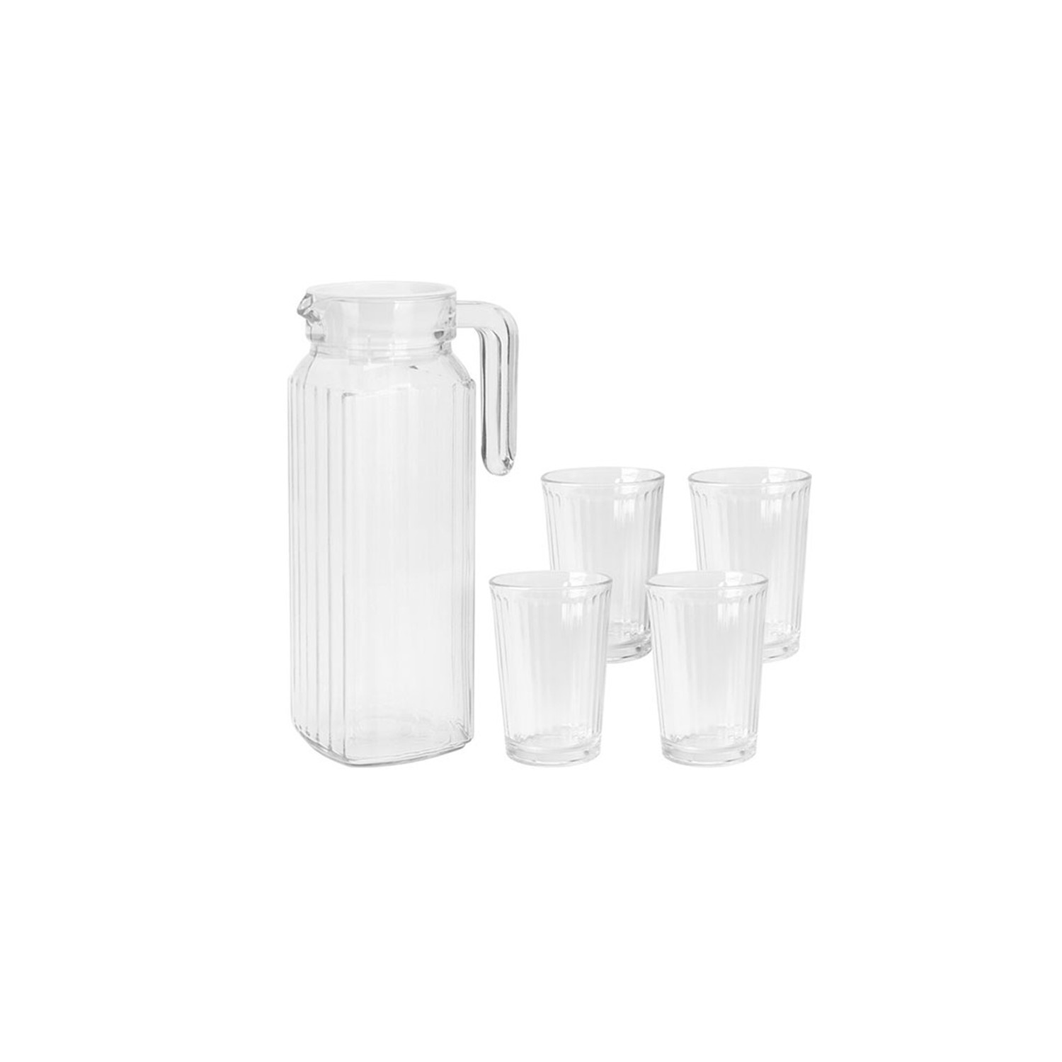 Set jarra + 4 vasos vidrio, ye9000500, excellent houseware