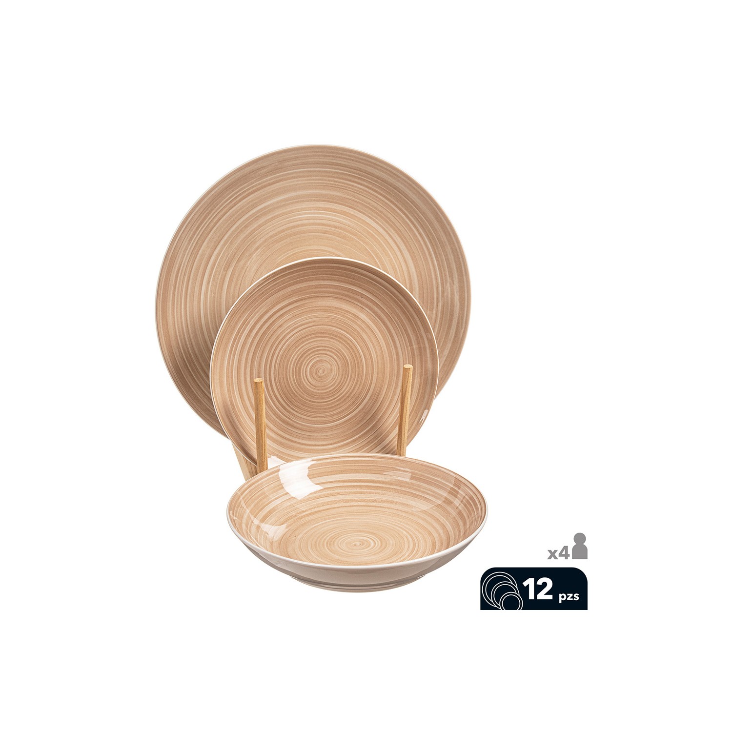 Vajilla 12 pcs porcelana aurora 26,5 / 20 / 19 cm caison