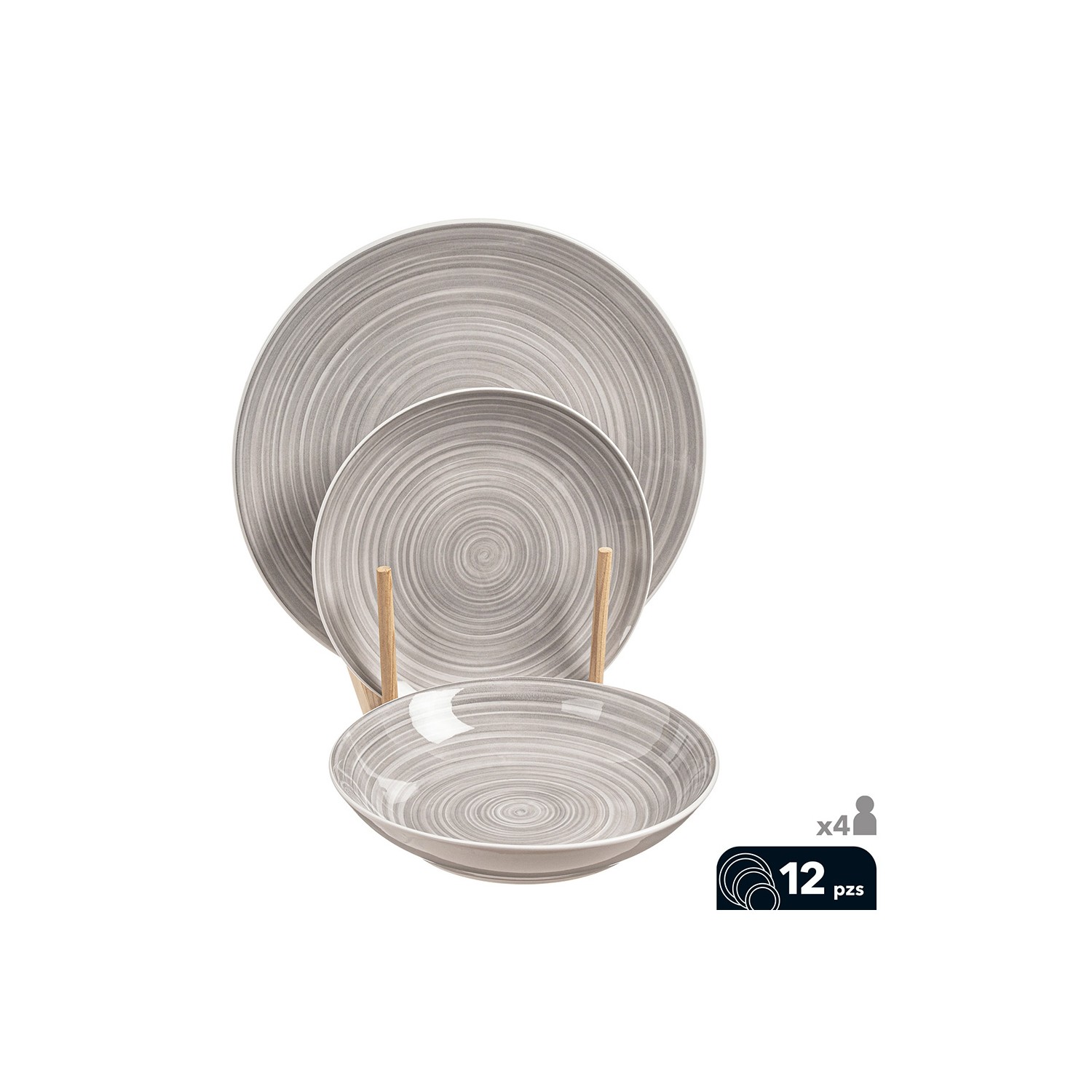 Vajilla 12 pcs porcelana sakura 26,5 / 20 / 19 cm caison