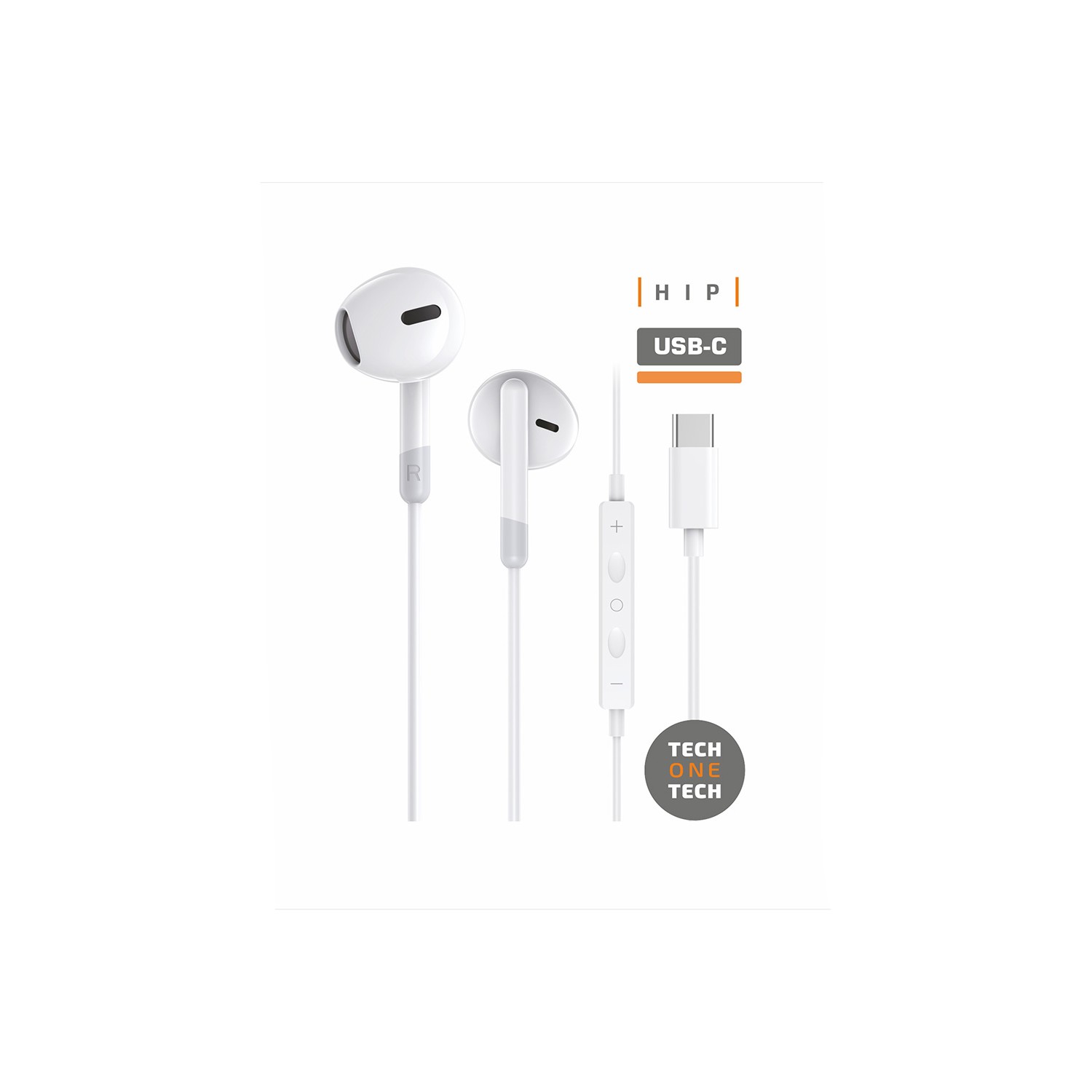 Auriculares hip blancos, con usb-c. tech one tech