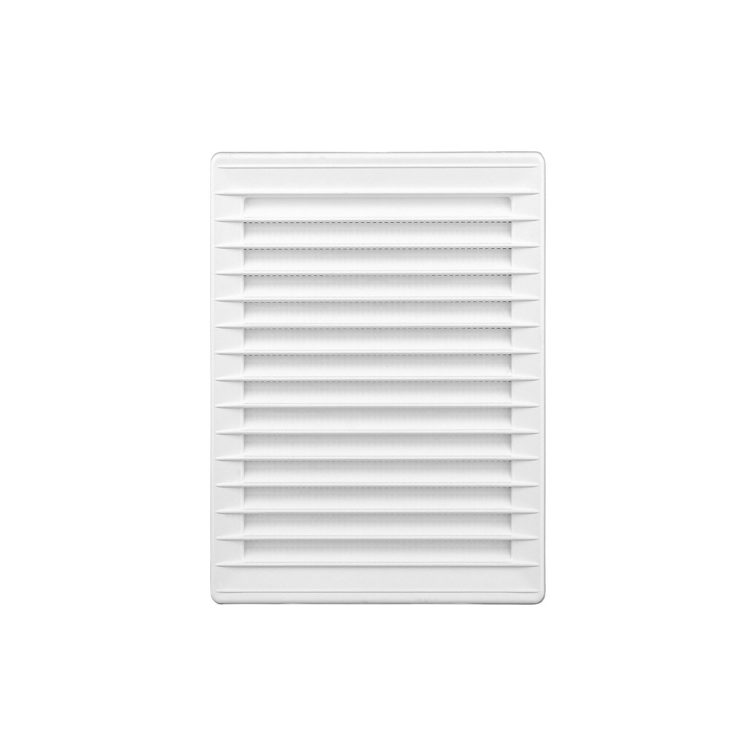 Rejilla ventilacíón rectangular empotrable mosquitera abs 137x207mm blanco