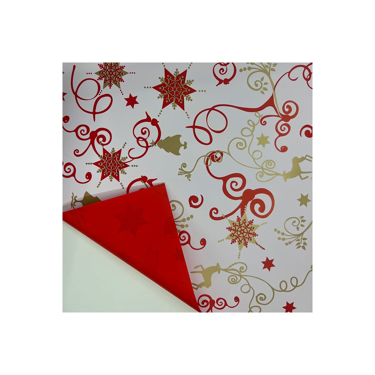 Rollo de papel duo navidad, blanco, 70 cm x 40 m