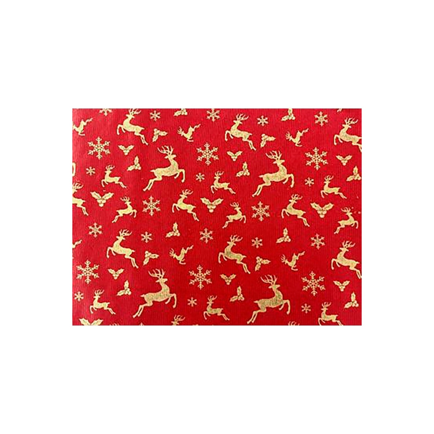 Rollo de papel de regalo renos, formato tienda, color rojo, 70 cm x 50 m