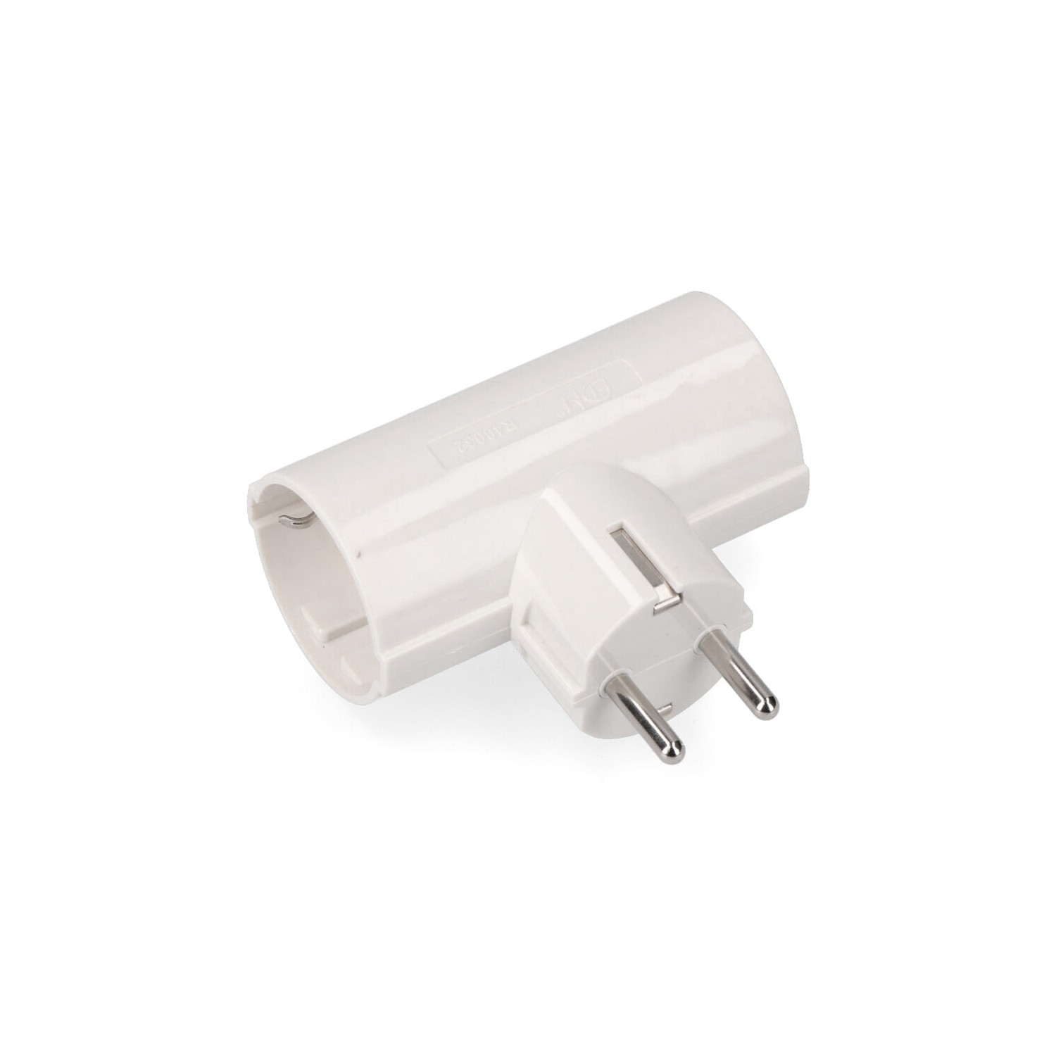 Adaptador doble 2p+t, 16a 250v~ , blanco (retractilado)