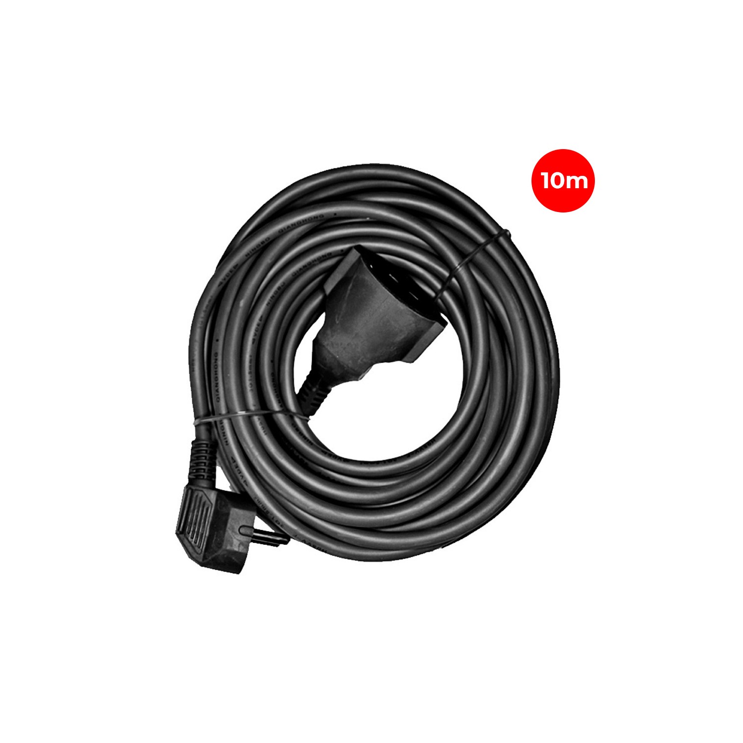 Prolongador con 1 toma 2p+t, 16a 250v~ 10 m de cable h05vv-f 3g1,5mm² negro