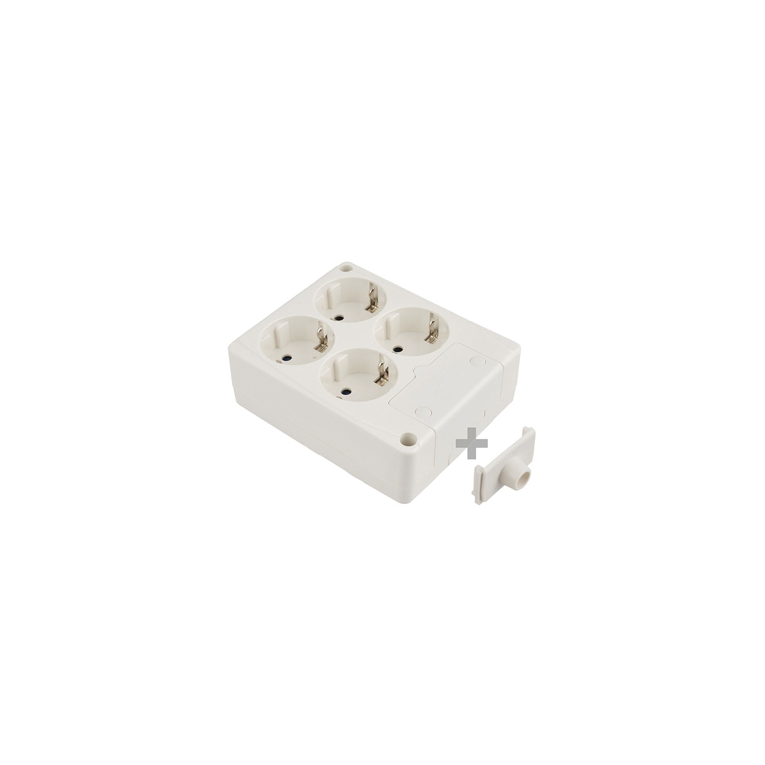 Base bipolar 4 tomas t/tl 10/16a 250v cuadrada color blanco solera 8104