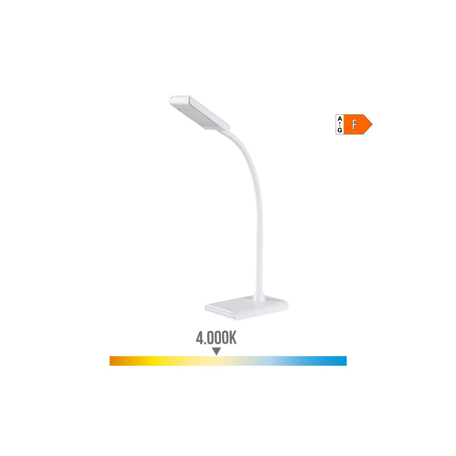 Flexo led sobremesa 7w 400lm 4000k color blanco 9x13x33cm edm