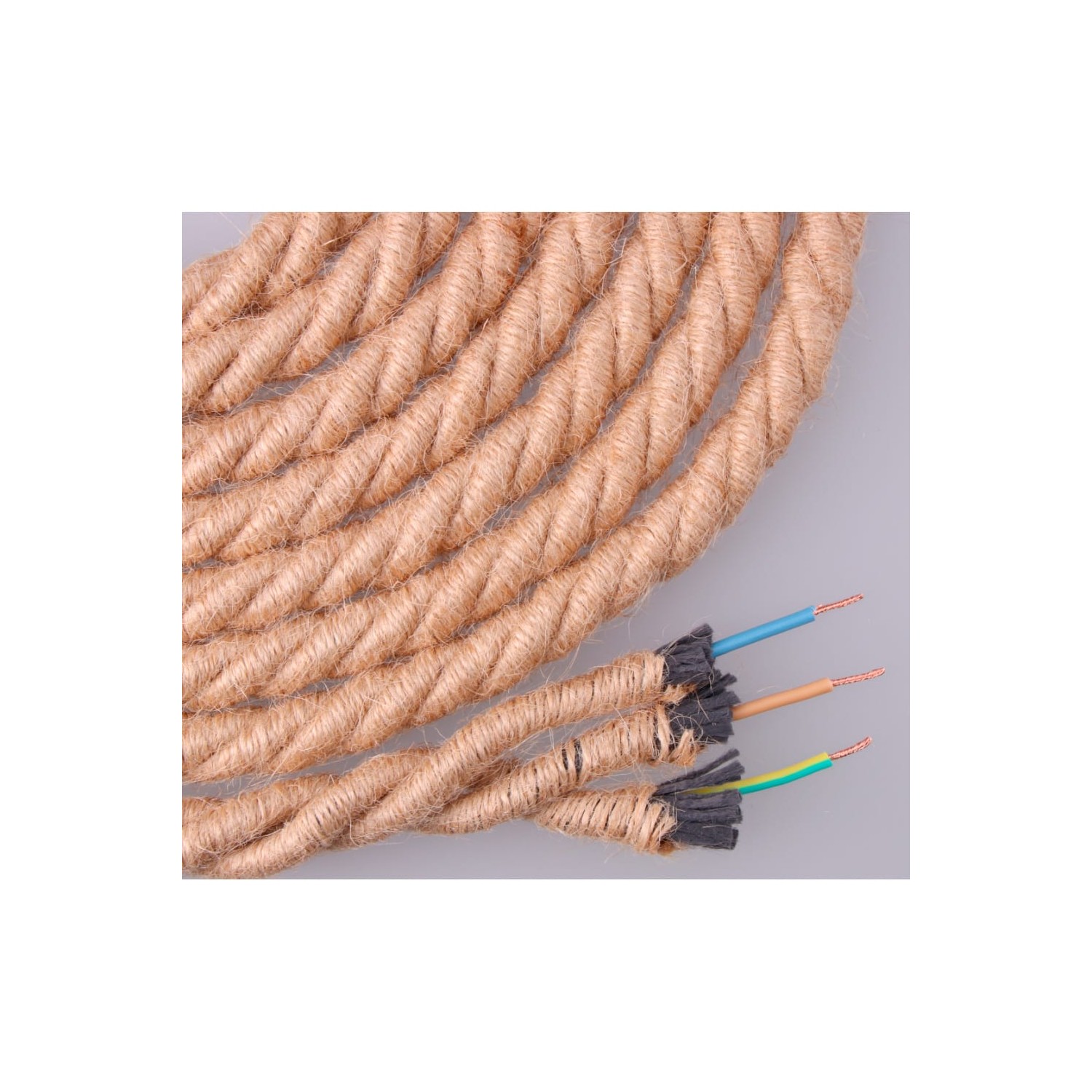 Cable de cuerda de yute trenzado 3x0,75mm 20m euro/m