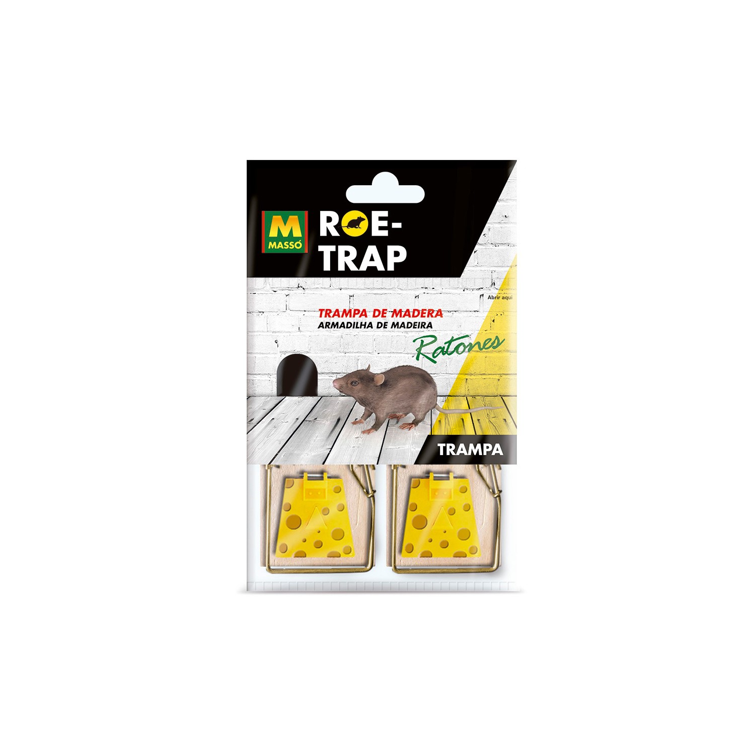 Trampa para cebo roe-trap madera para ratones 231570 massó