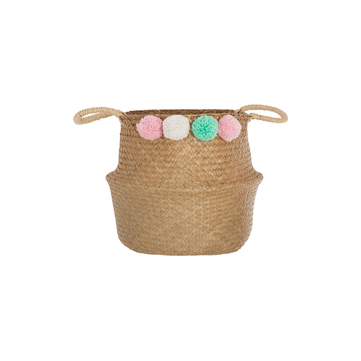 Cesta infantil pongotodo modelo pompones medidas: 34x28x34cm