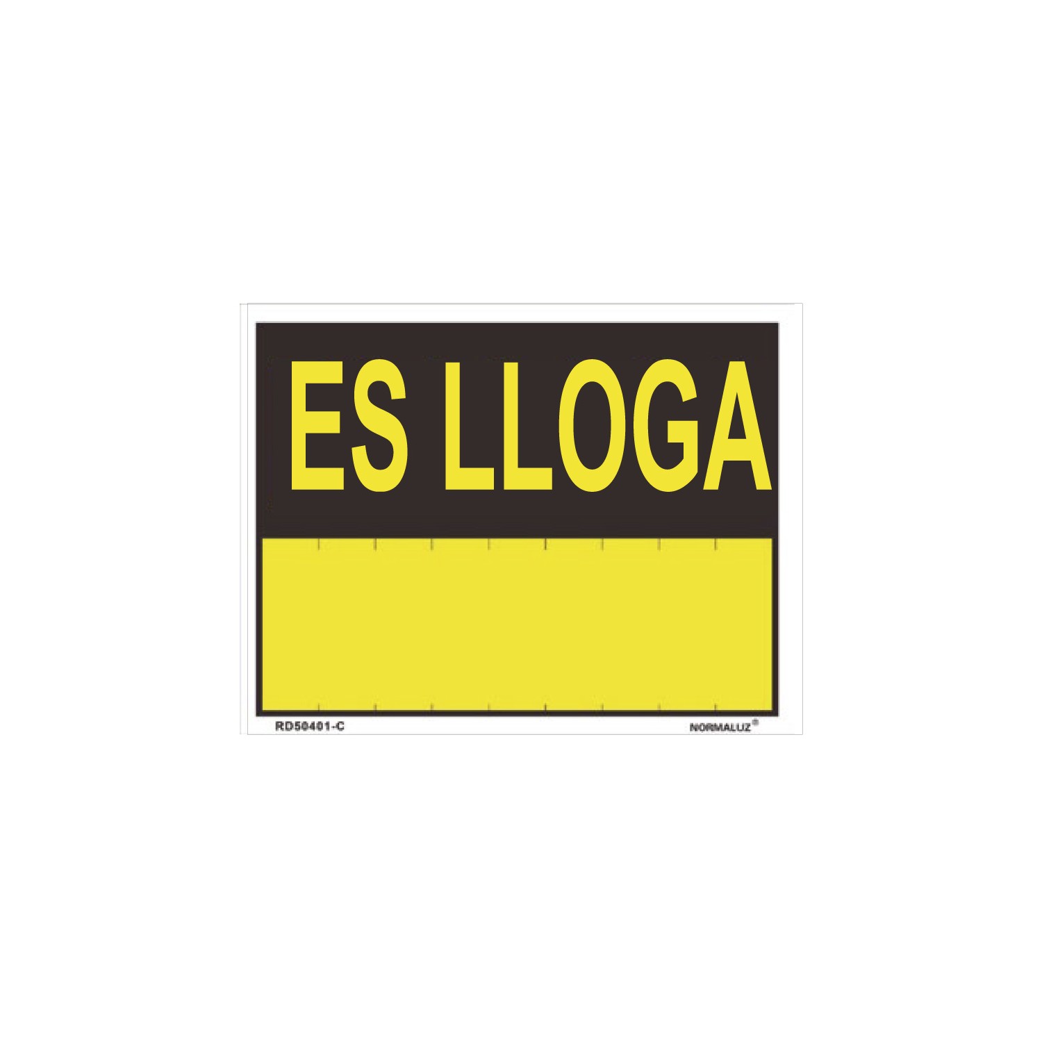 Rotulo "es lloga" (pvc 0.4mm) 35x45cm normaluz