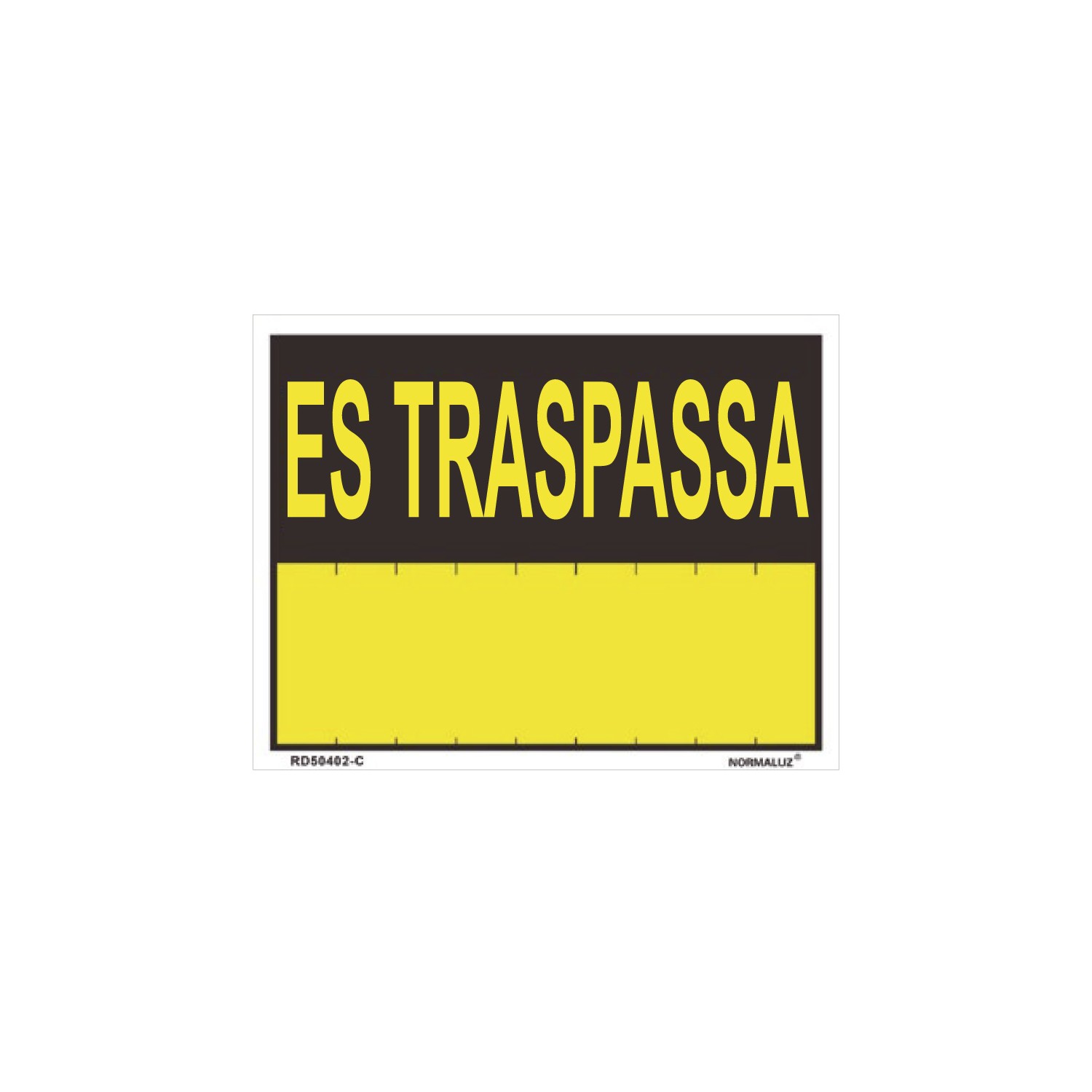 Rotulo "es traspassa" (pvc 0.4mm) 35x45cm normaluz