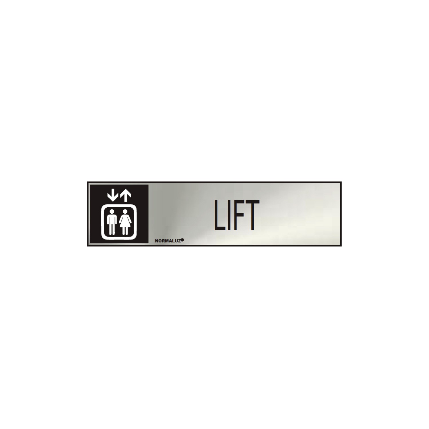 Cartel informativo "lift" (inox adhesivo 0.8mm) 5x20cm normaluz