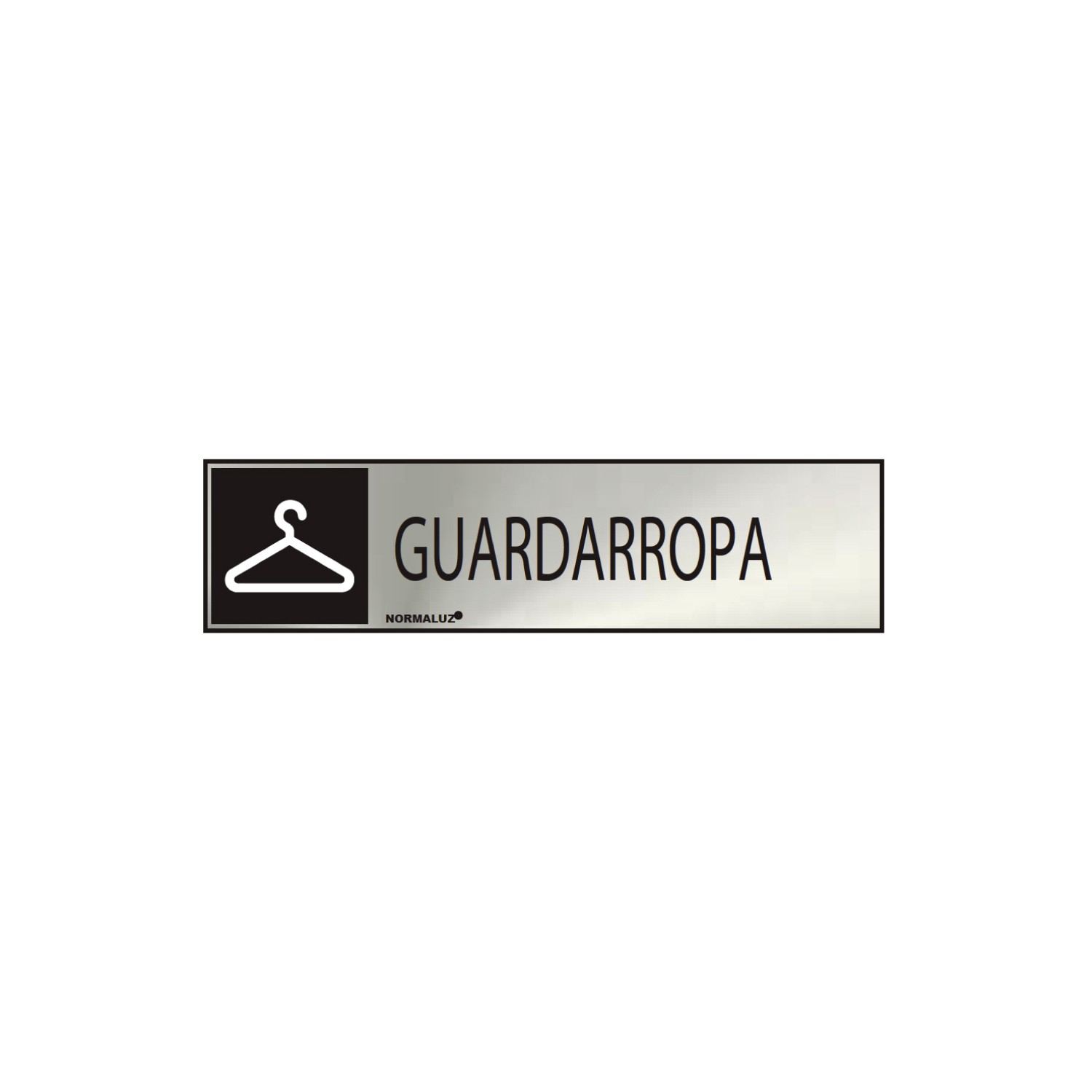 Cartel informativo "guardarropa" (inox adhesivo 0.8mm) 5x20cm normaluz